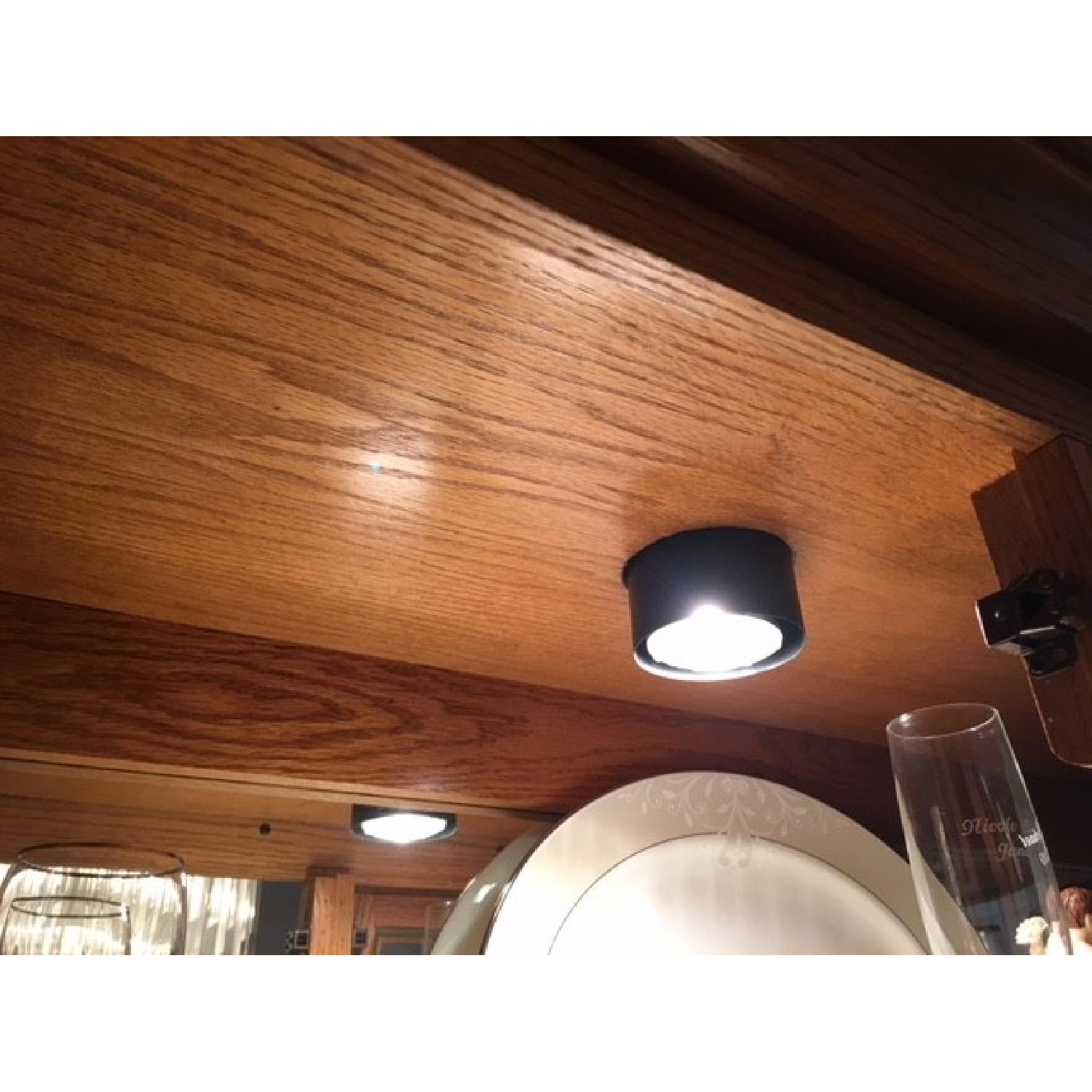 Vintage Solid Oak Wood China Cabinet - image-3