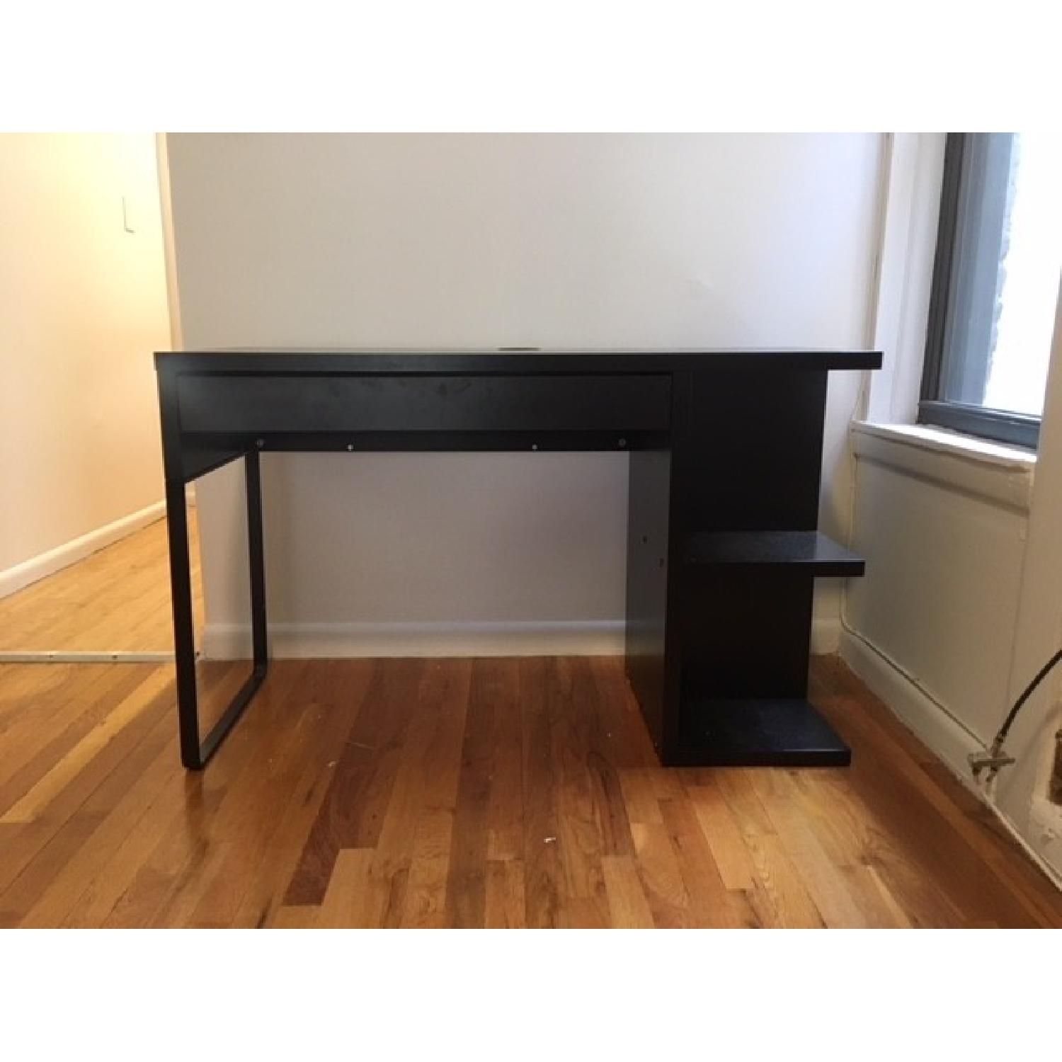 Ikea Micke Black Desk w/ Integrated Storage AptDeco