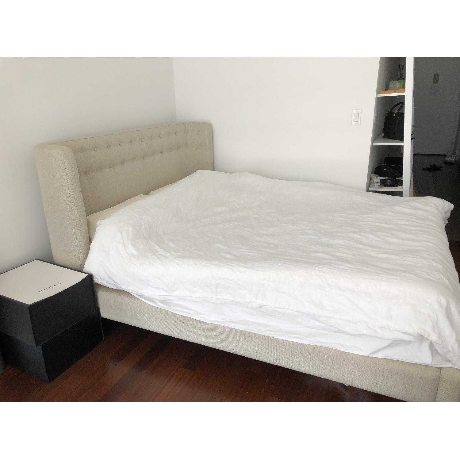 Crate & Barrel Gia Upholstered Queen Bed Frame - image-2