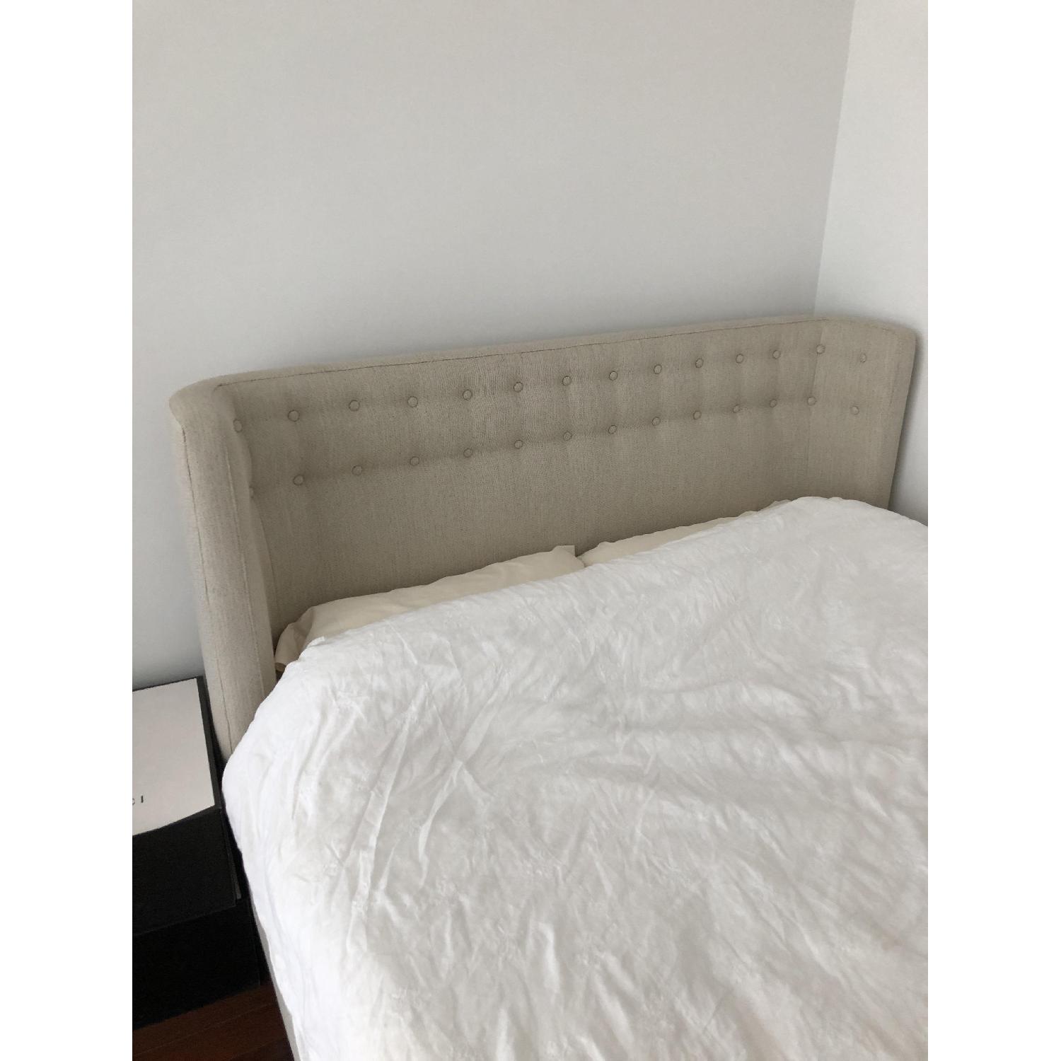 Crate & Barrel Gia Upholstered Queen Bed Frame - image-3