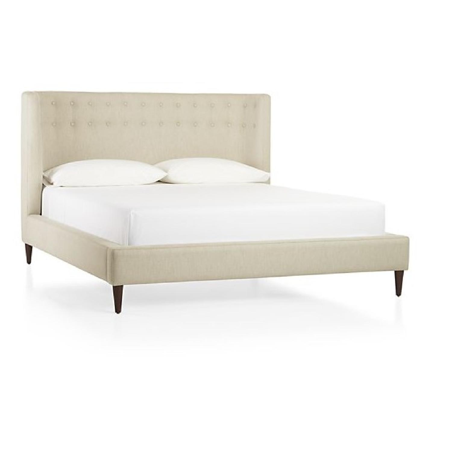 Crate & Barrel Gia Upholstered Queen Bed Frame - image-0