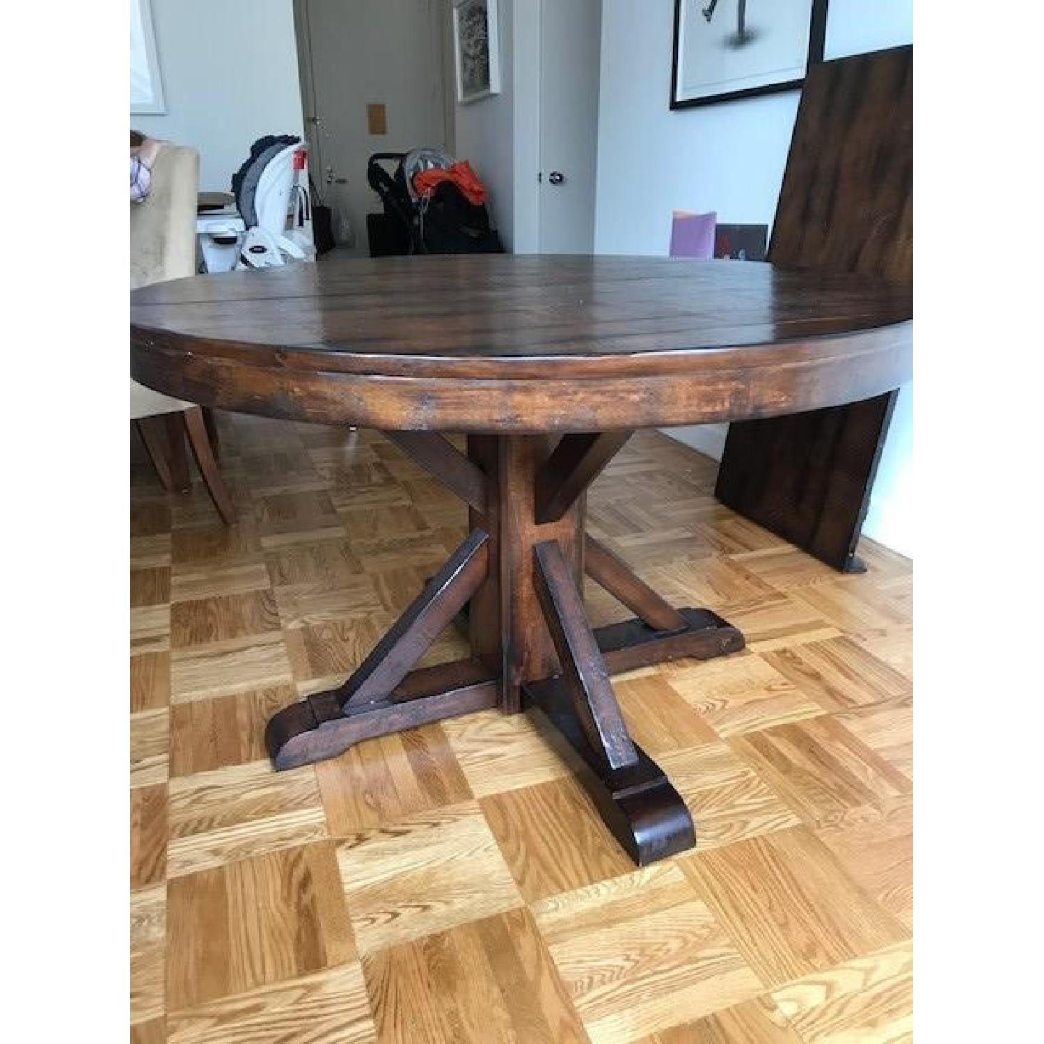 Pottery Barn Benchwright Extending Pedestal Dining Table - image-9