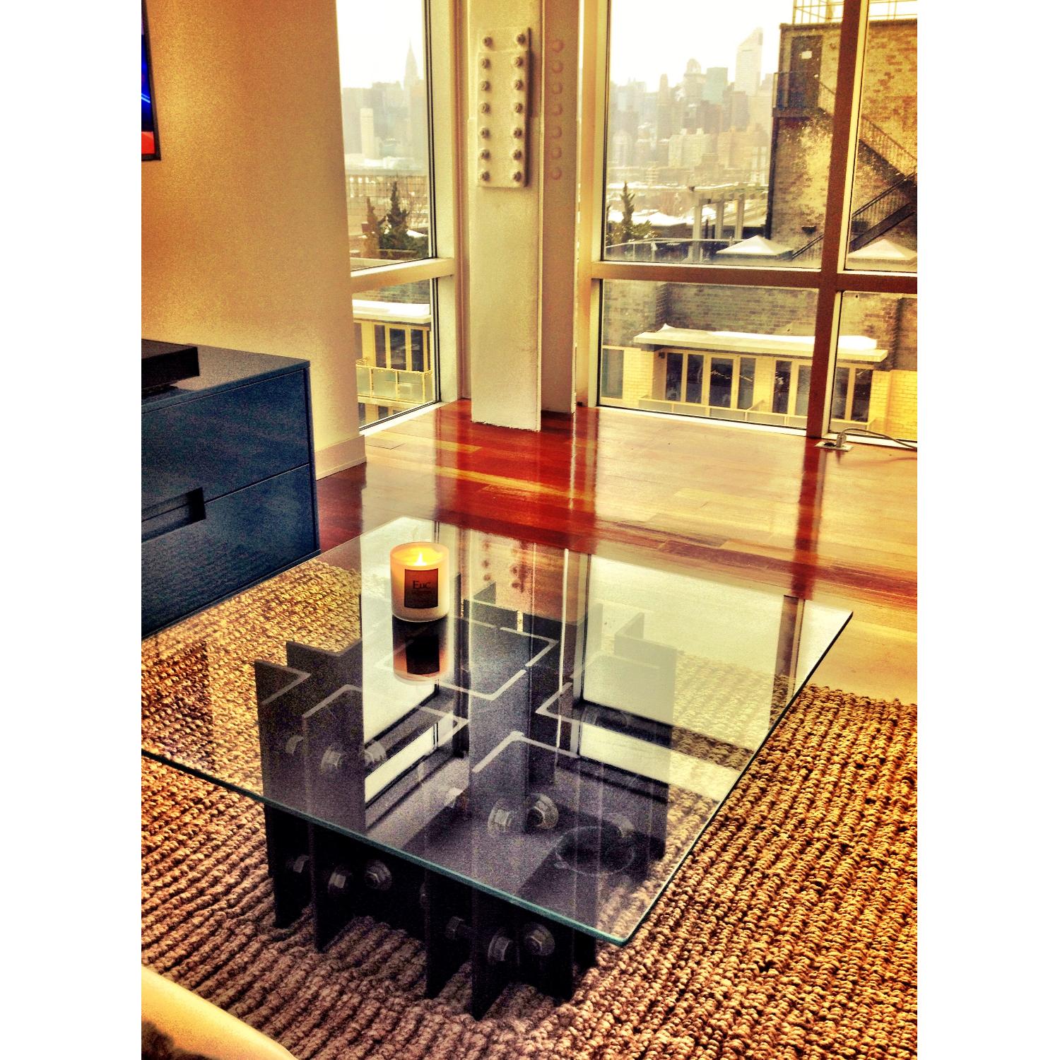 Custom Designed Glass Top Coffee Table - image-1