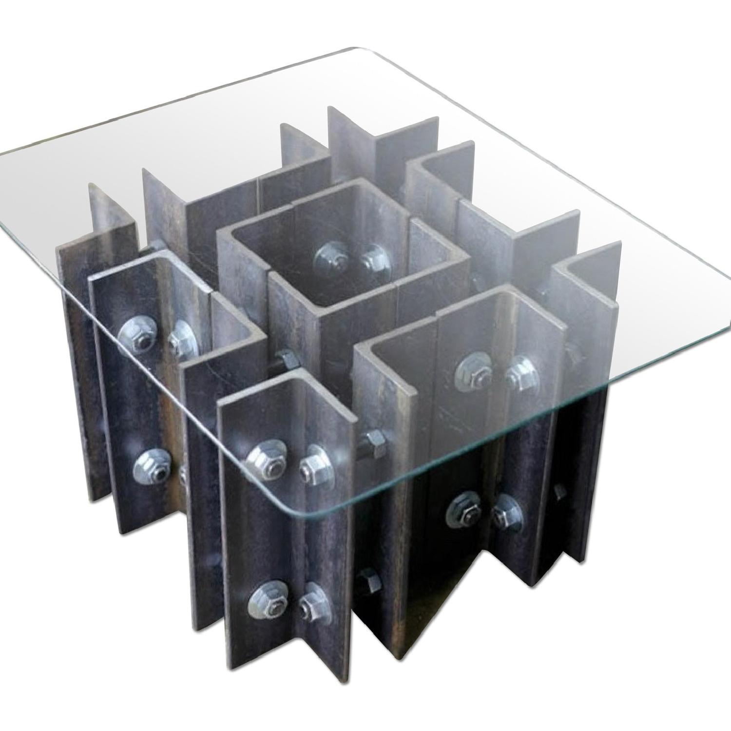 Custom Designed Glass Top Coffee Table - image-0