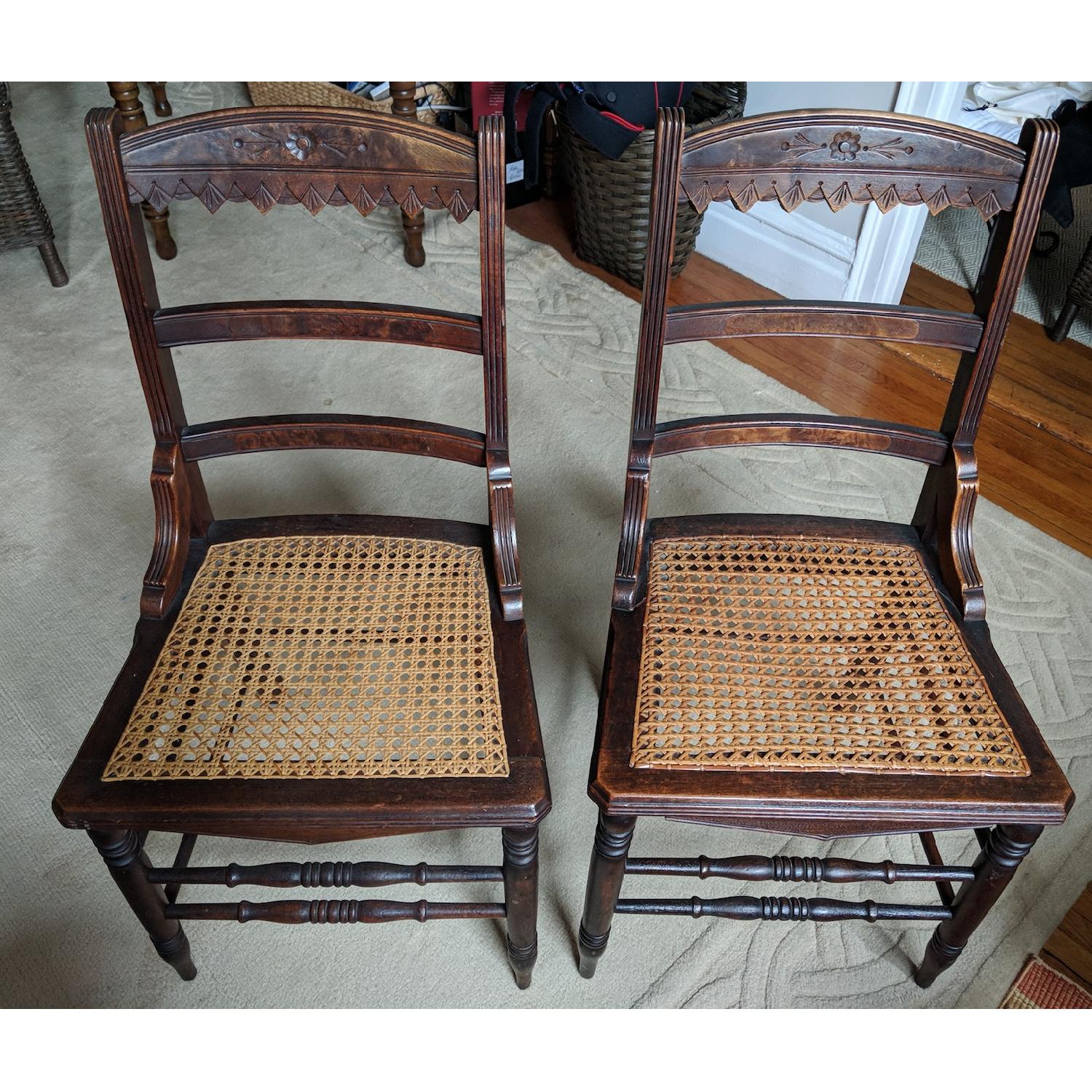 Vintage Walnut Cane Chair - image-1