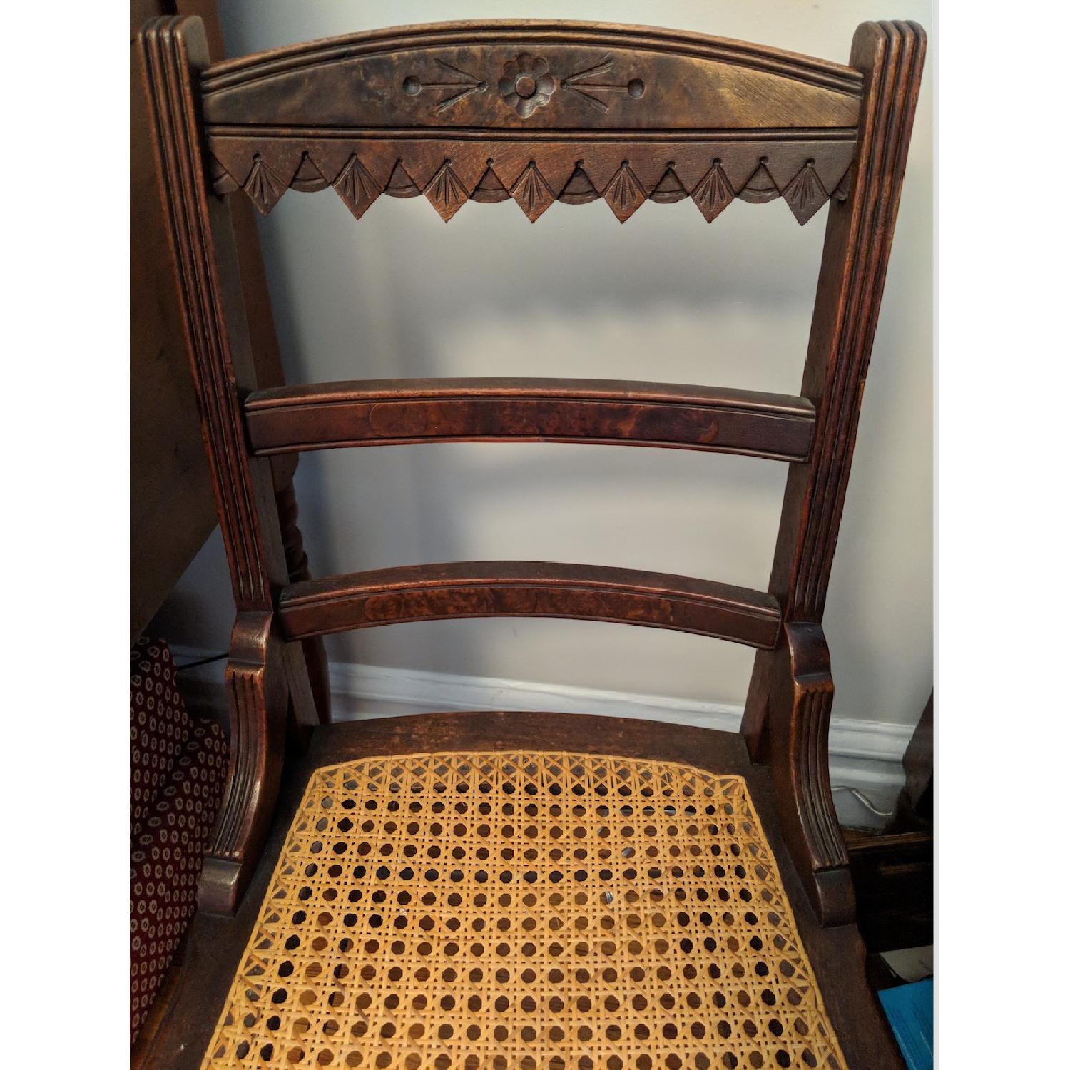 Vintage Walnut Cane Chair - image-2