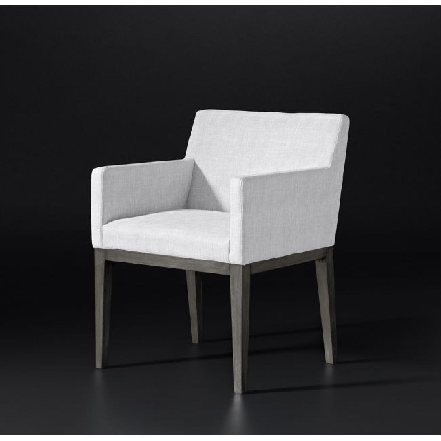 Restoration Hardware Morgan Track Arm White Fabric Armchair - image-5