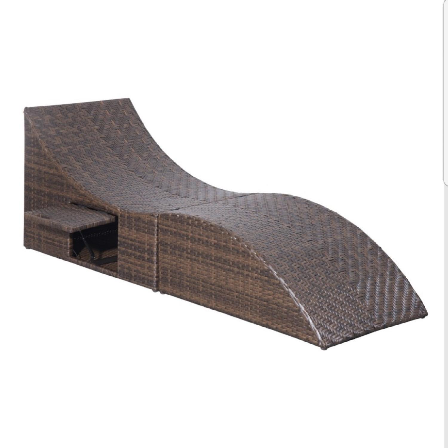 Aosom Outdoor Wicker Lounger - image-6