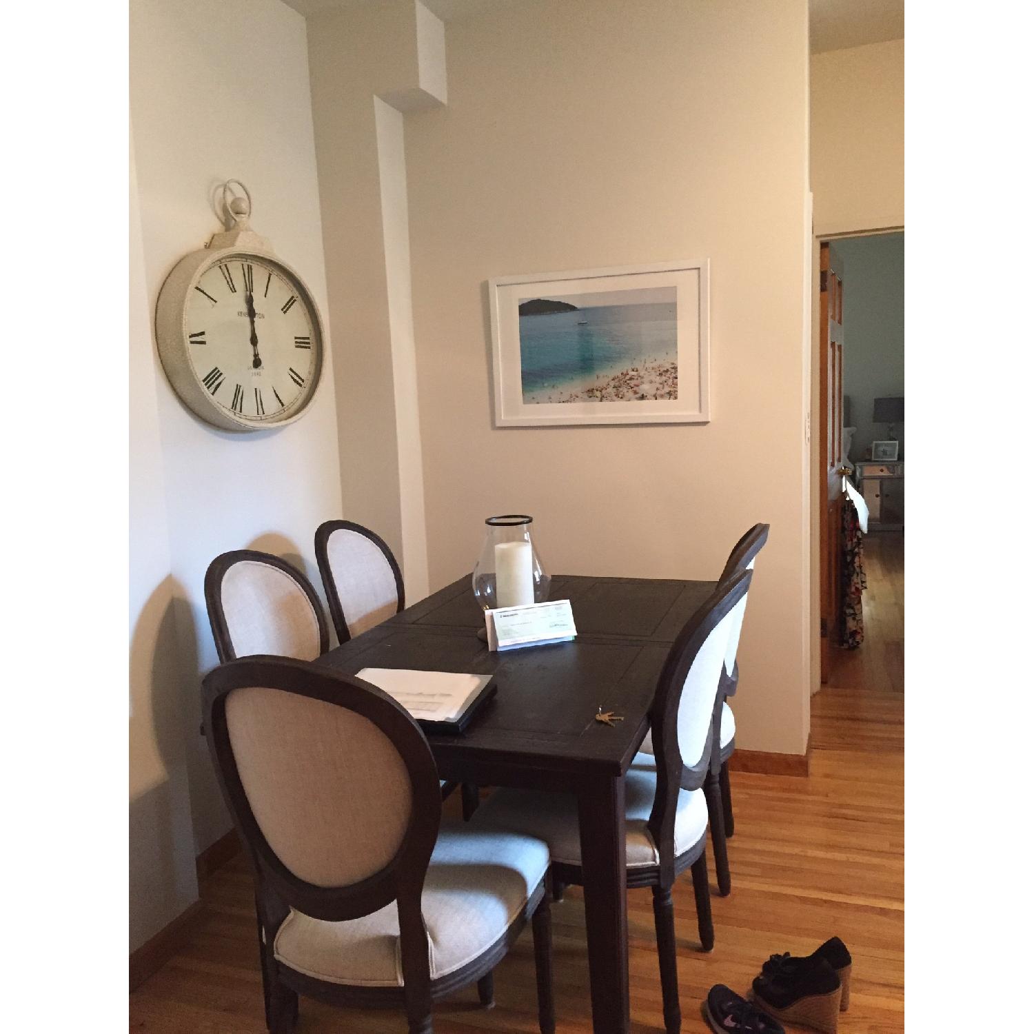 Restoration Hardware Dining Table w/ 6 Upholstered Chairs - image-1