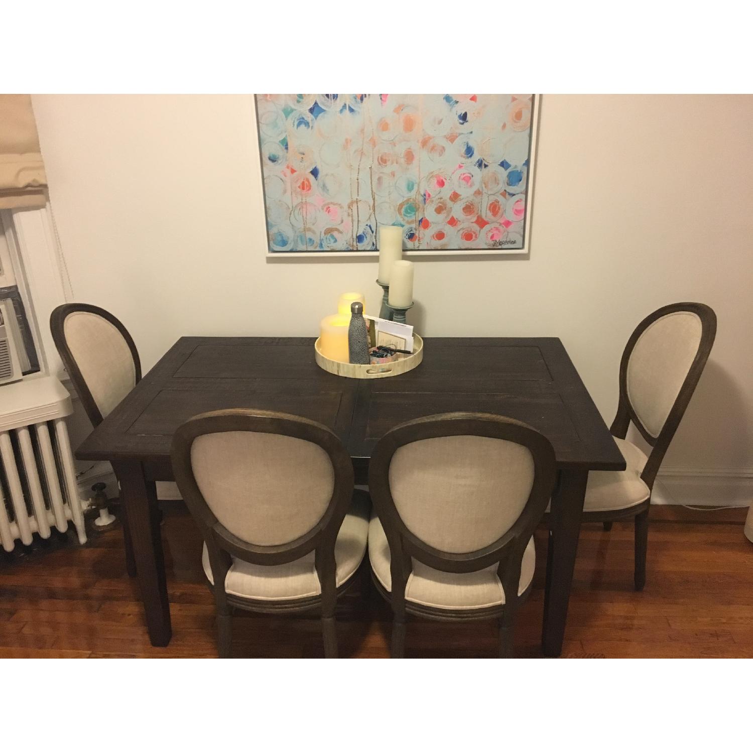 Restoration Hardware Dining Table w/ 6 Upholstered Chairs AptDeco