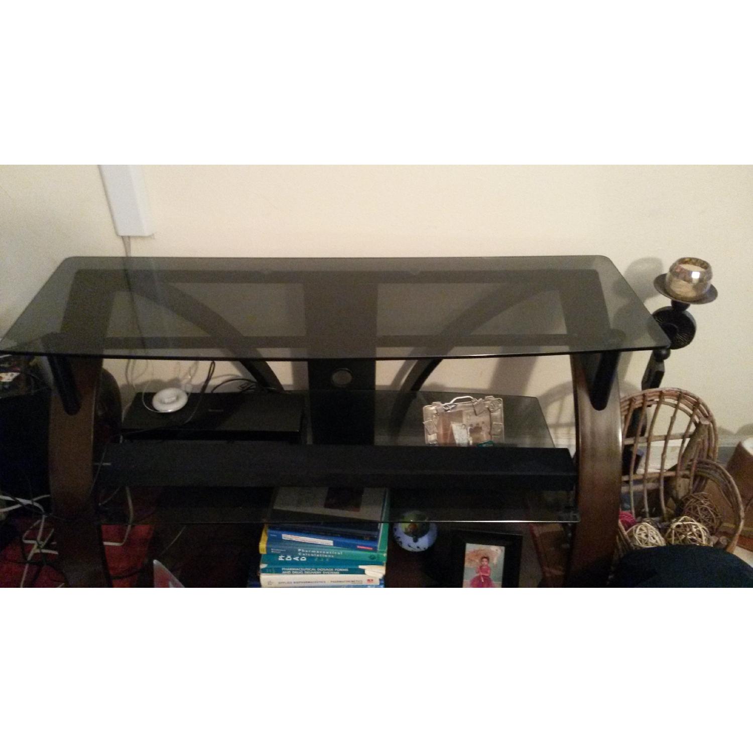 Bell'O 3 Shelf TV Stand in Dark Cherry - image-2