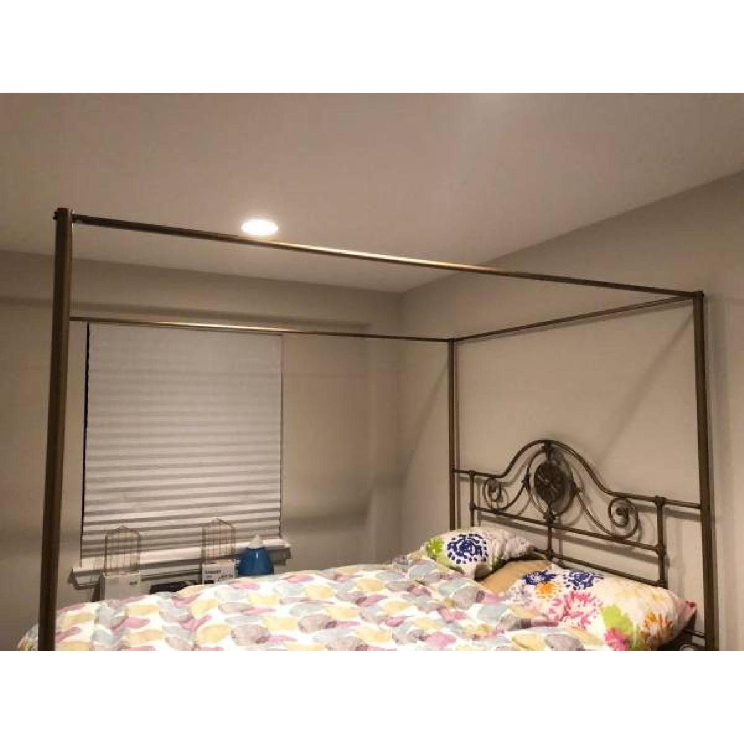 Gold Queen Canopy Bed - image-1