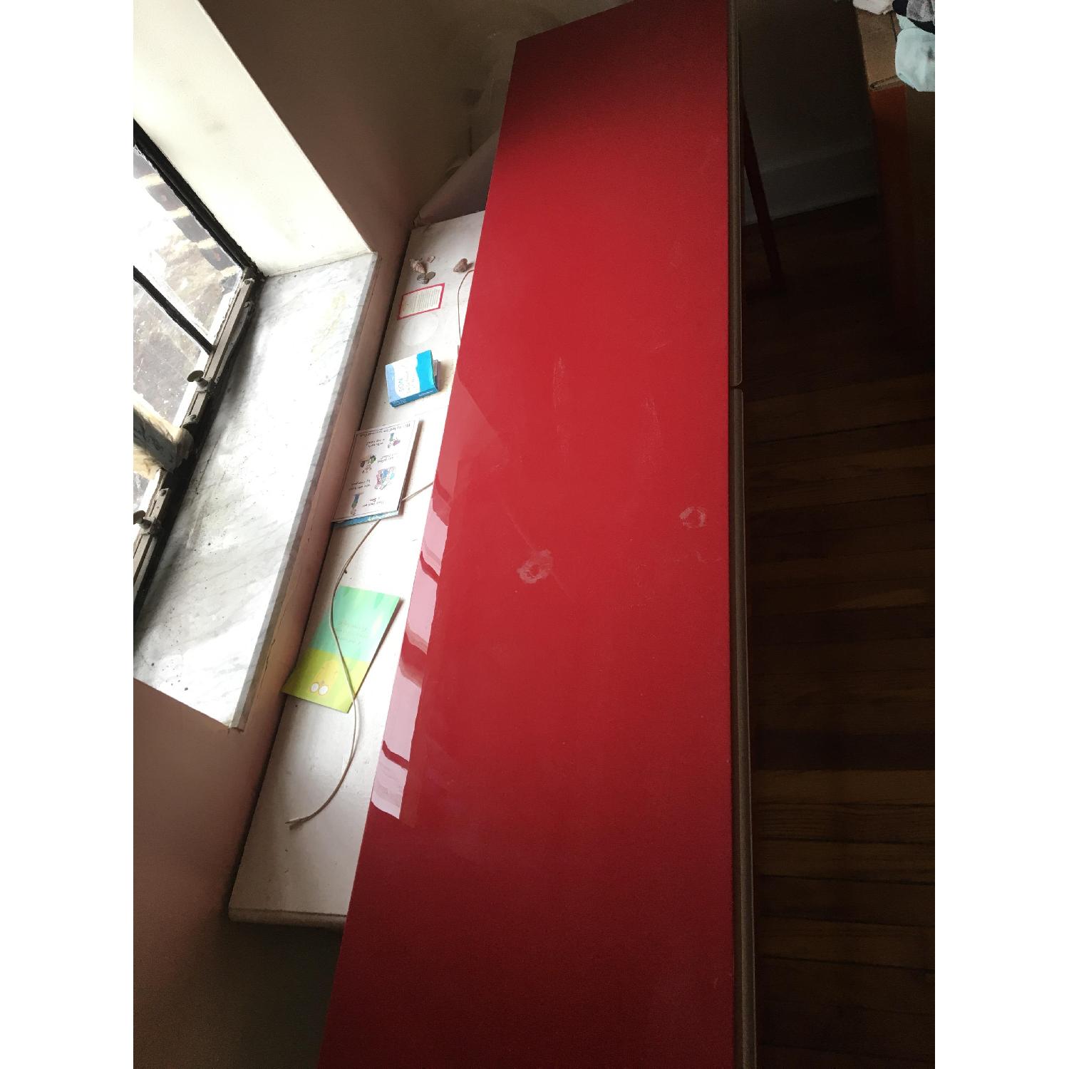 Ikea Besta Burs High-Gloss Red Desk - image-2