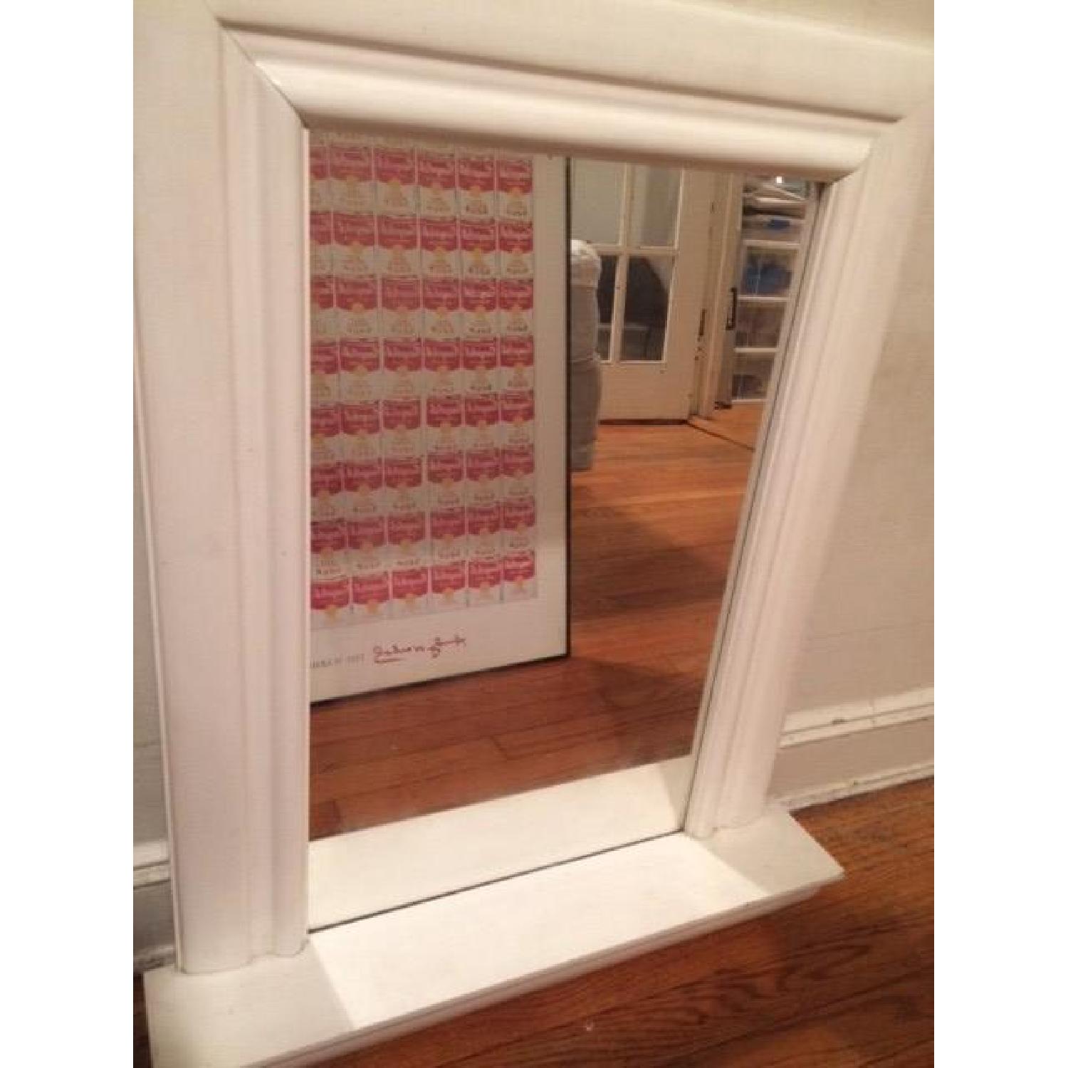 French Country Mirror w/ Shelf Framed w/ Molding Detail - image-3