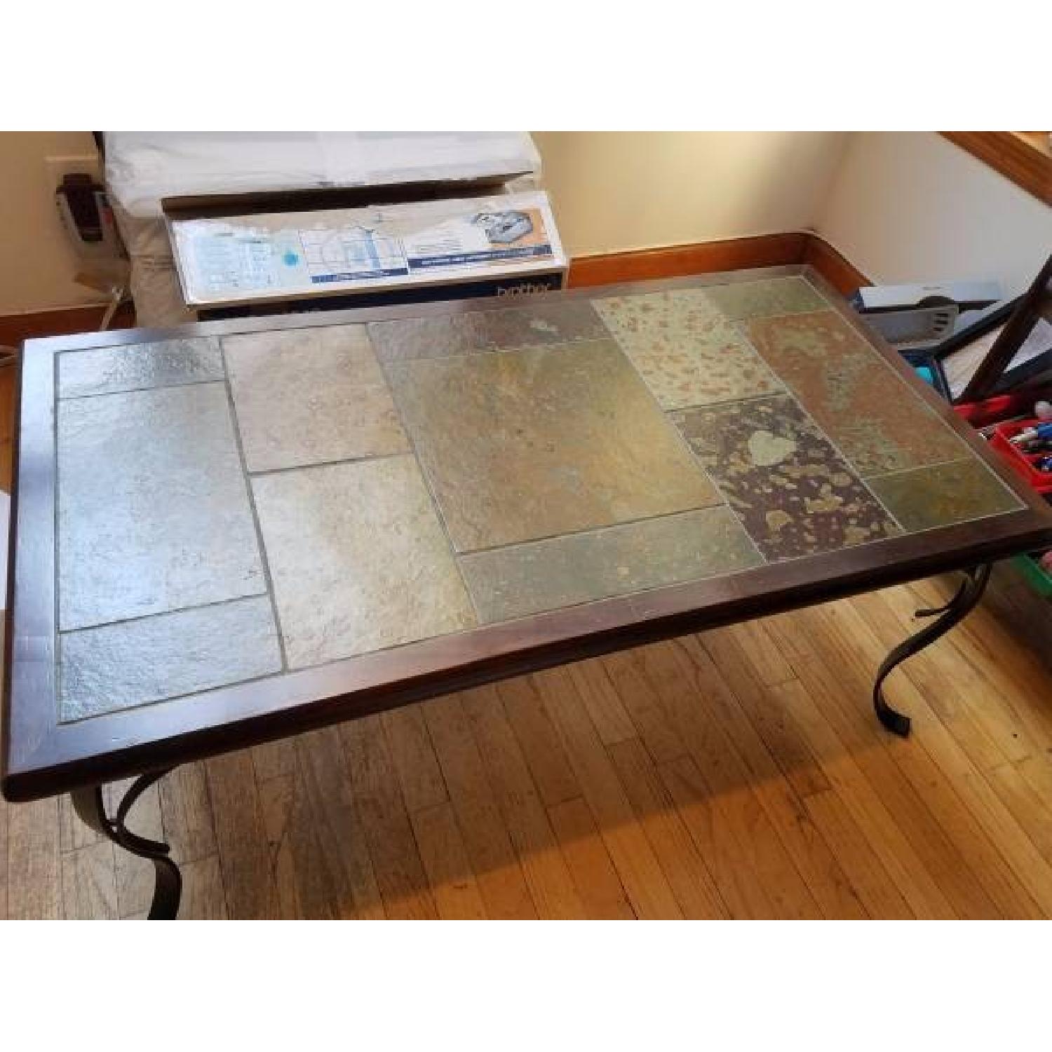 Wood & Tile Coffee Table - image-1