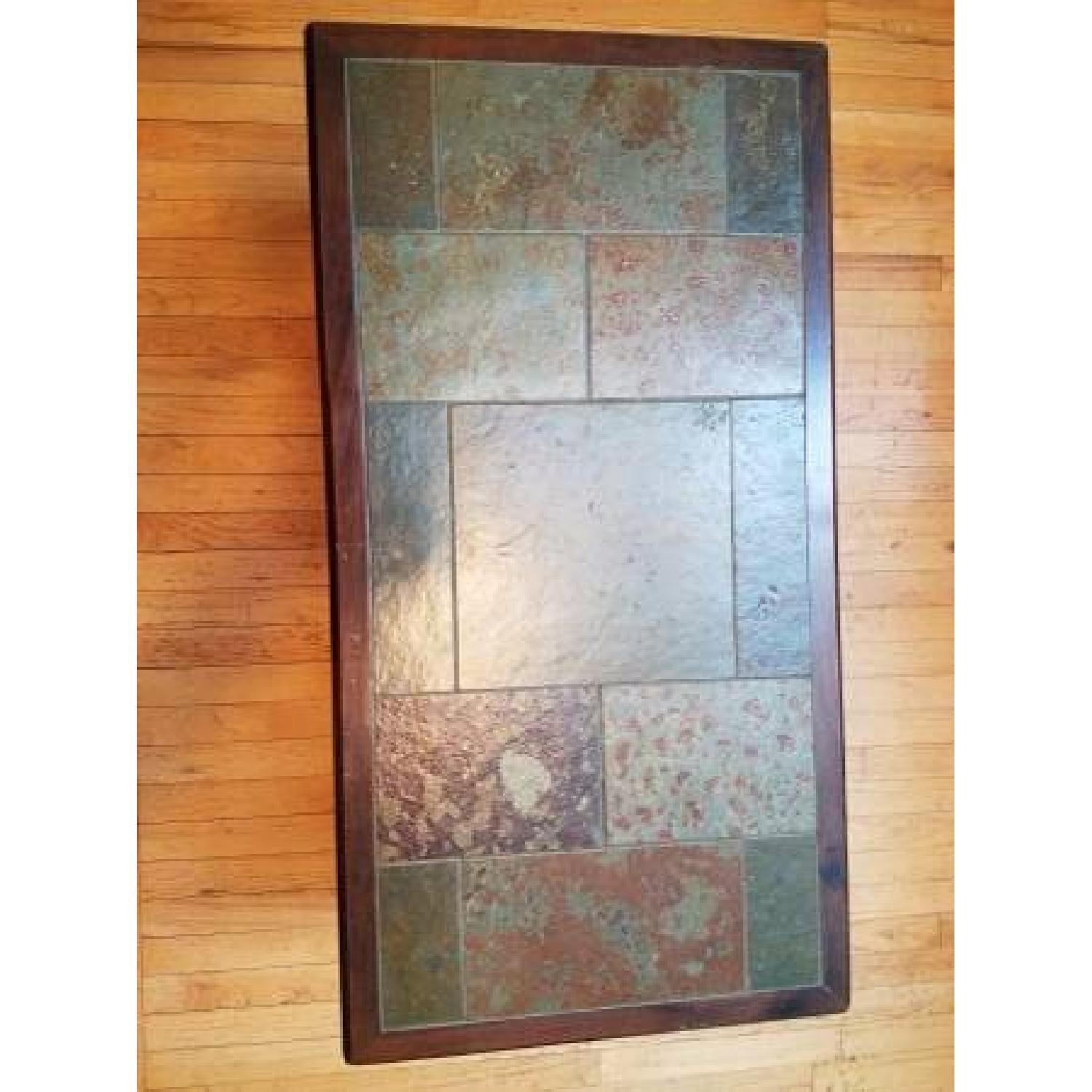 Wood & Tile Coffee Table - image-3