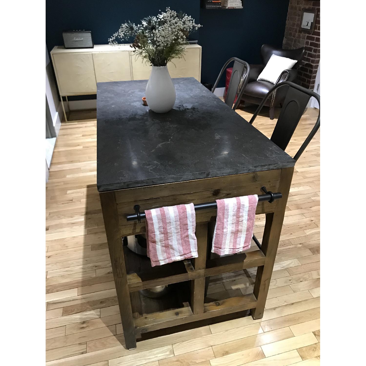 Crate & Barrel Bluestone Reclaimed Wood Large Kitchen Island - image-4