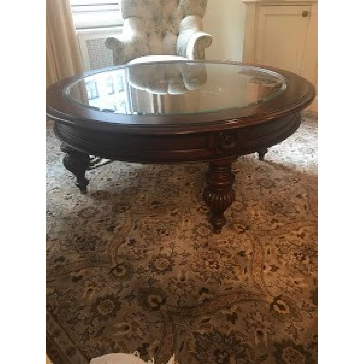 Ethan Allen Maya Round Coffee Table AptDeco