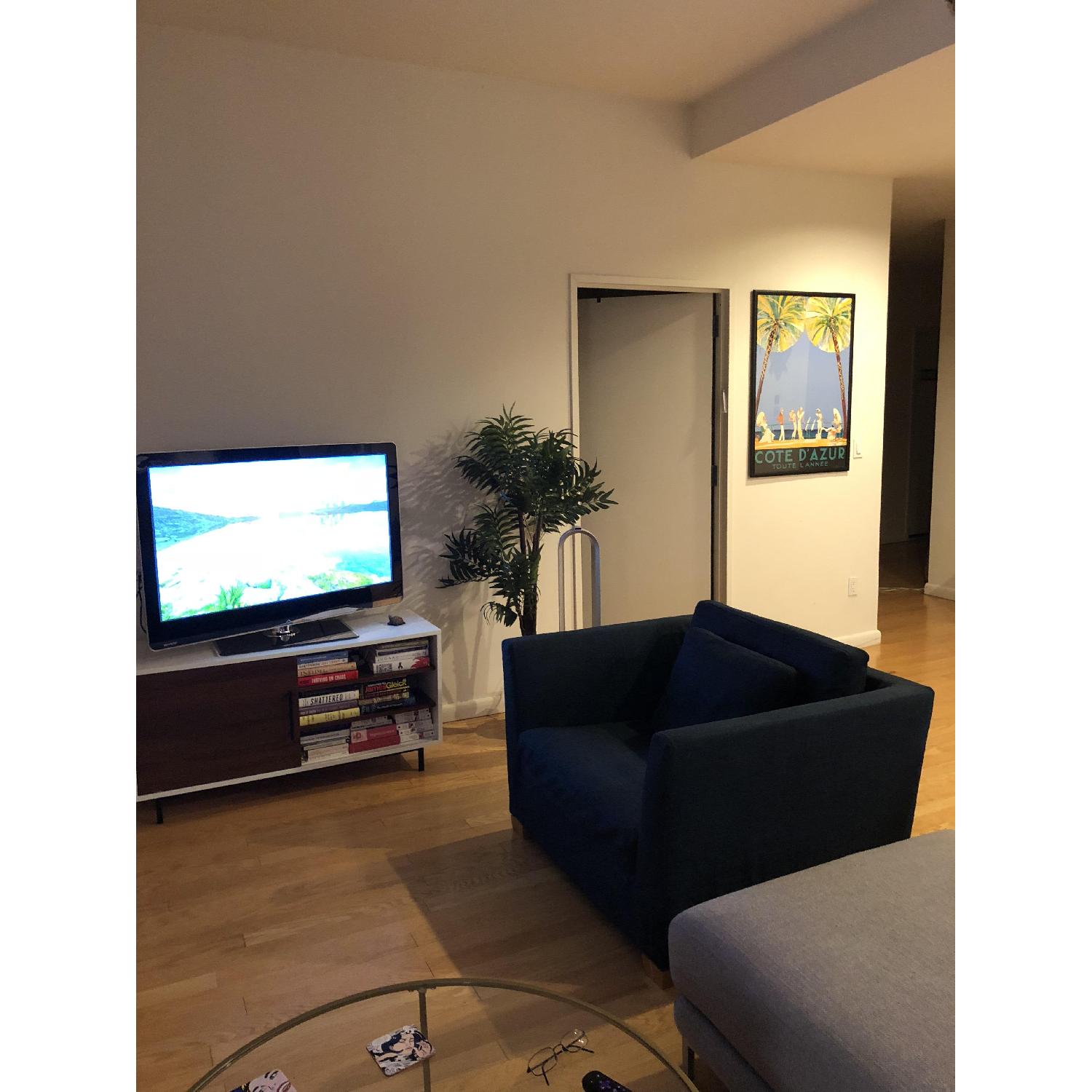 Ikea Stockholm Chair and a Half in Navy - image-4