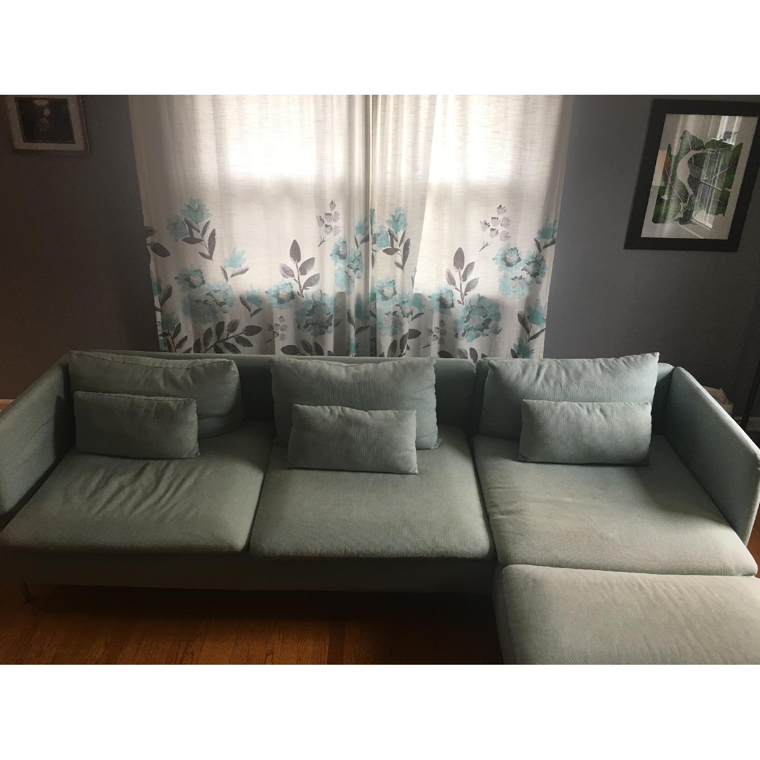 Ikea Soderhamn Sectional Sofa in Light Turquoise - AptDeco