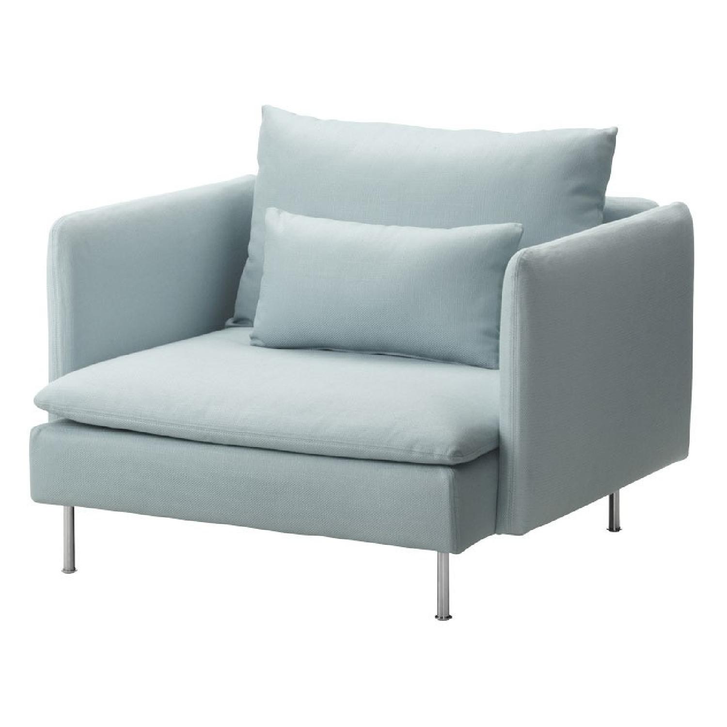 Ikea Soderhamn Armchair in Light Turquoise - AptDeco
