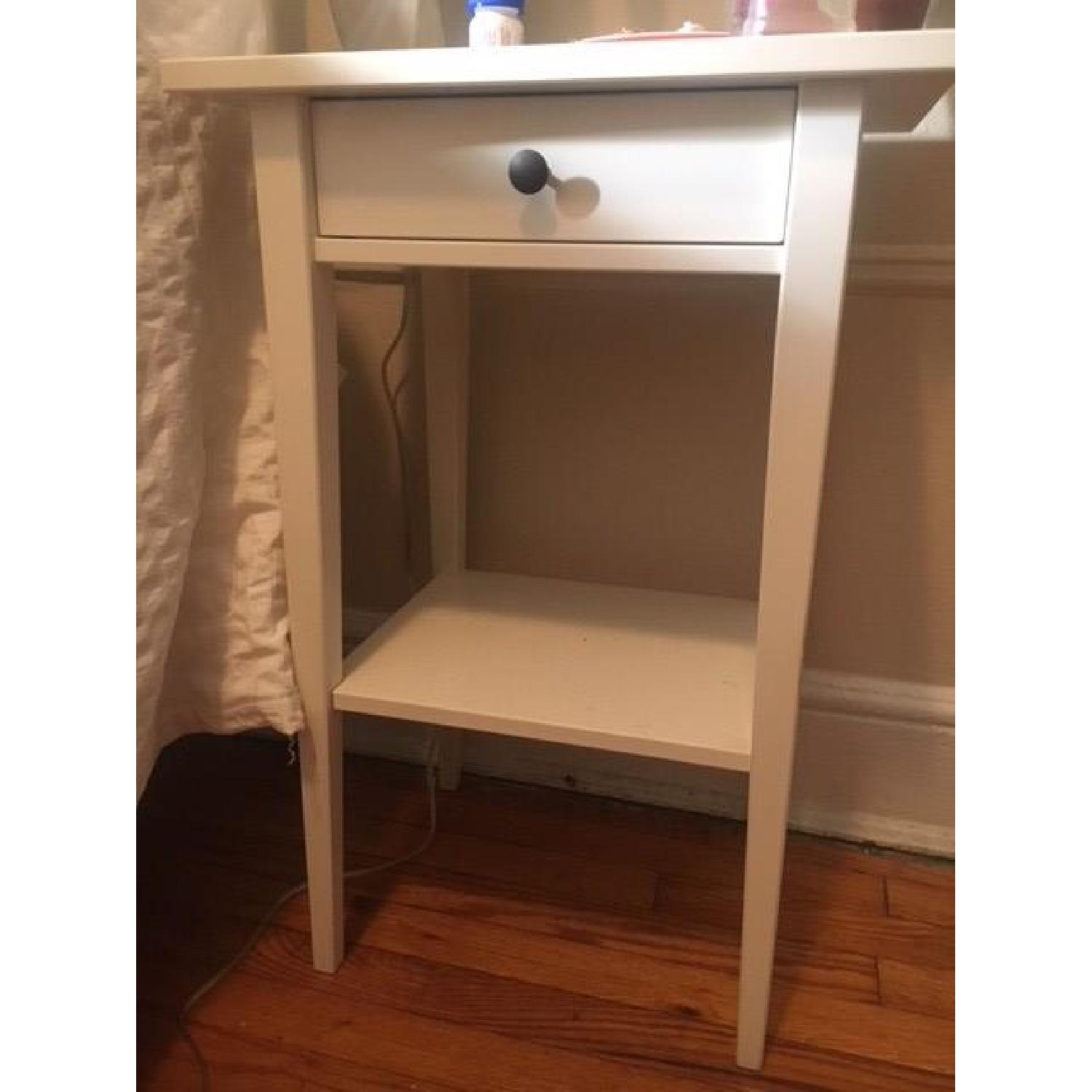 Ikea Hemnes Nightstand in White Stain AptDeco