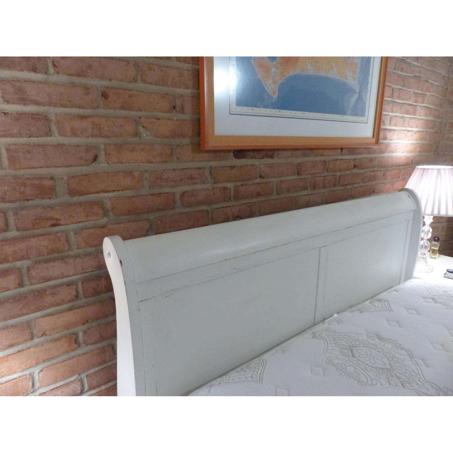 Vintage Shabby Chic Wood Queen Bed Frame - image-2