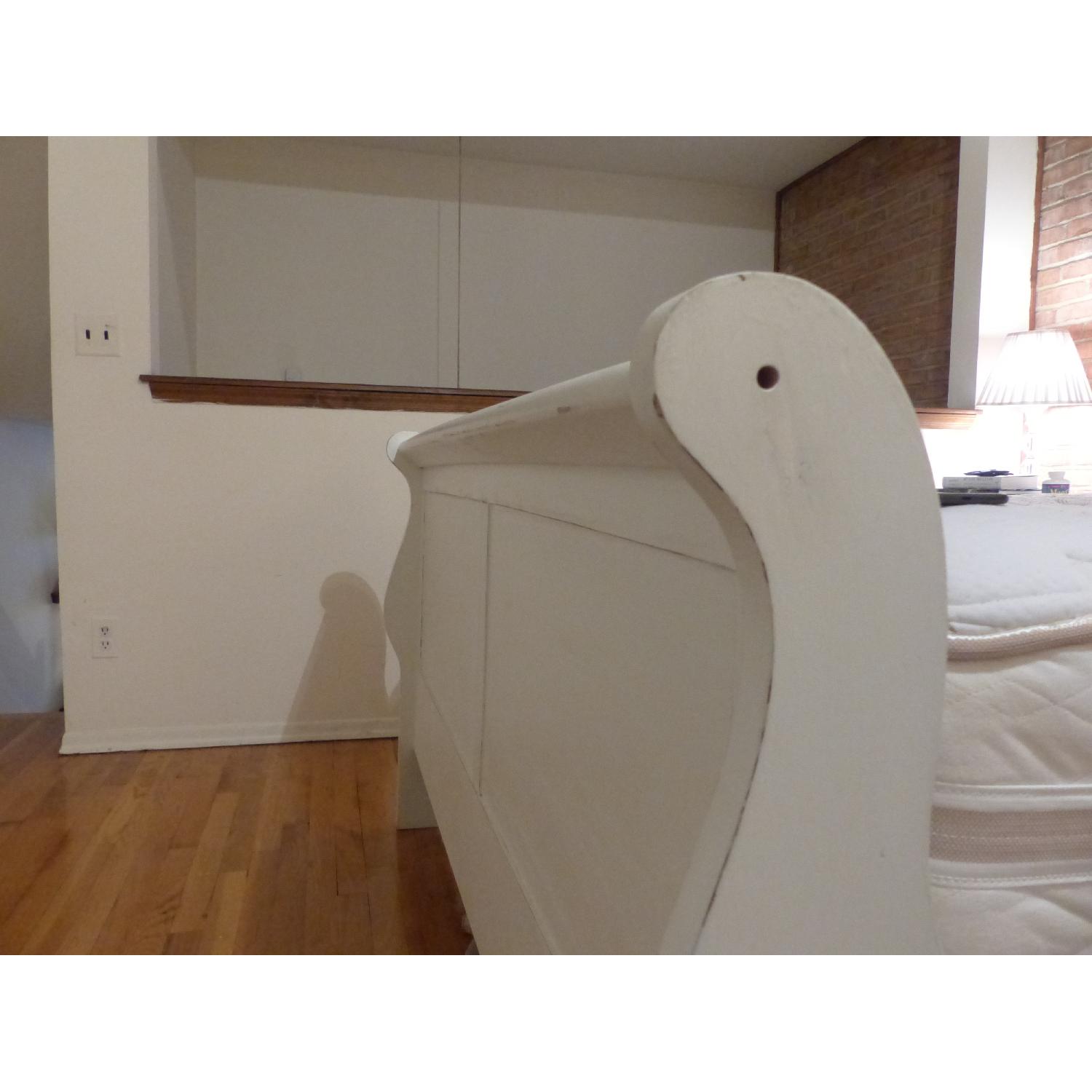 Vintage Shabby Chic Wood Queen Bed Frame - image-3