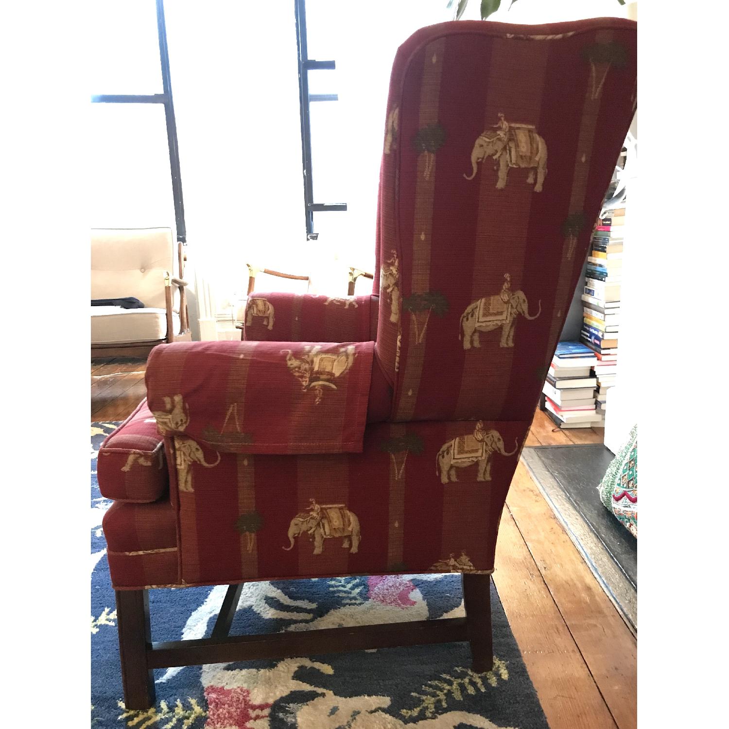 Ethan Allen Elephant Print Wingback Chair - image-3