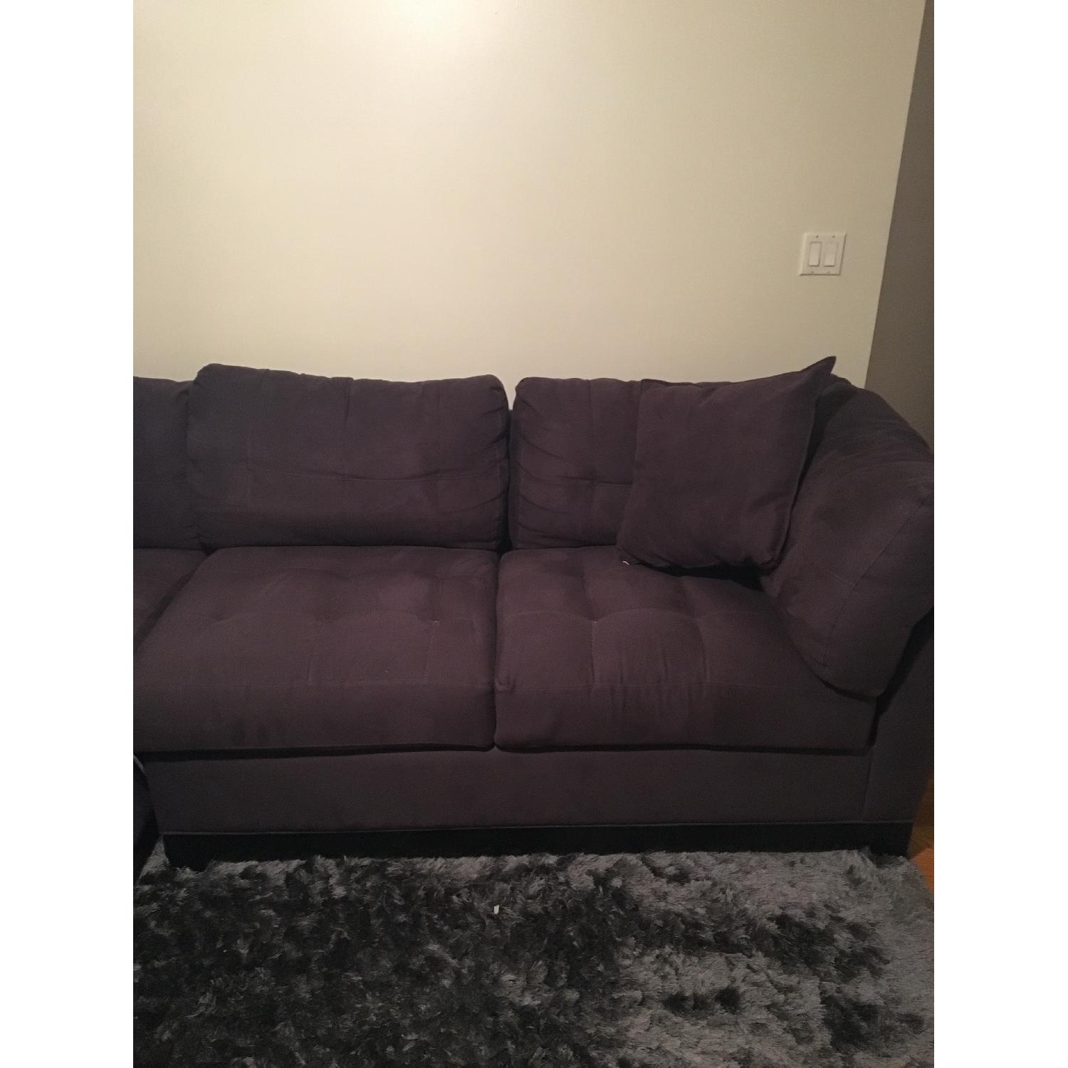 Raymour & Flanigan Cindy Crawford Microfiber Sectional Sofa - image-1