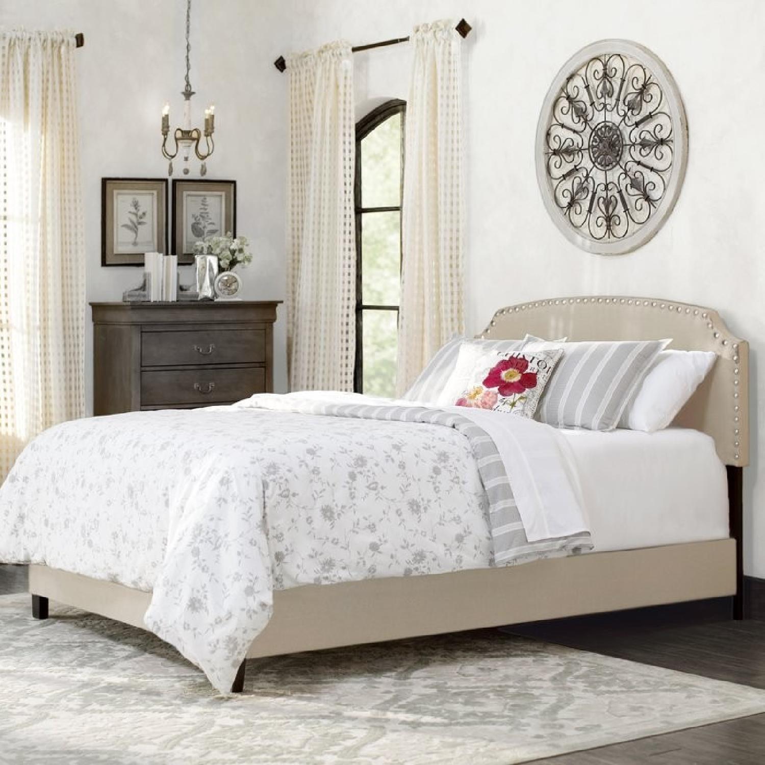 Lark Manor Upholstered Platform Full Bed Frame w/ Headboard - image-1