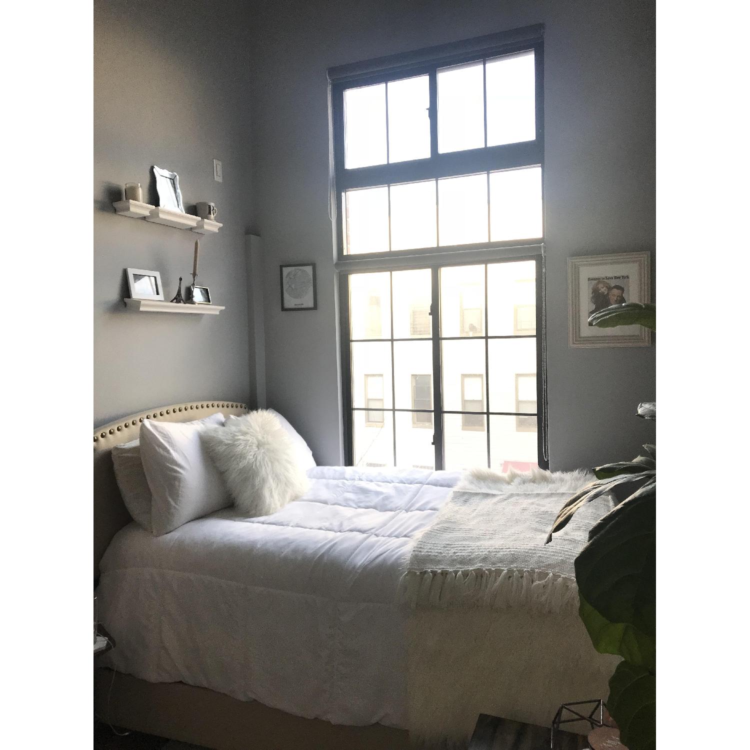 Lark Manor Upholstered Platform Full Bed Frame w/ Headboard - image-3