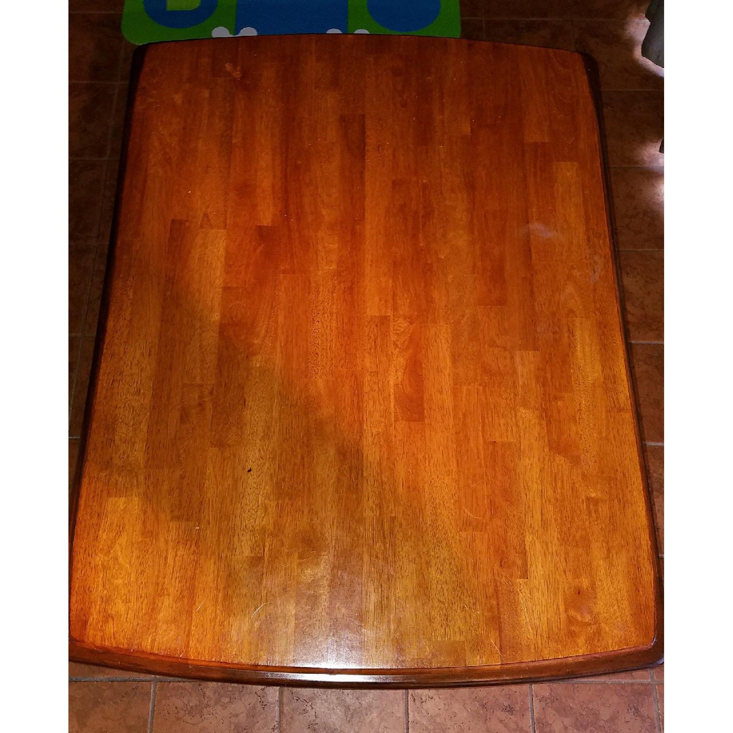 Wood 4 Drawer Dining Table w/ 4 Stools - image-2