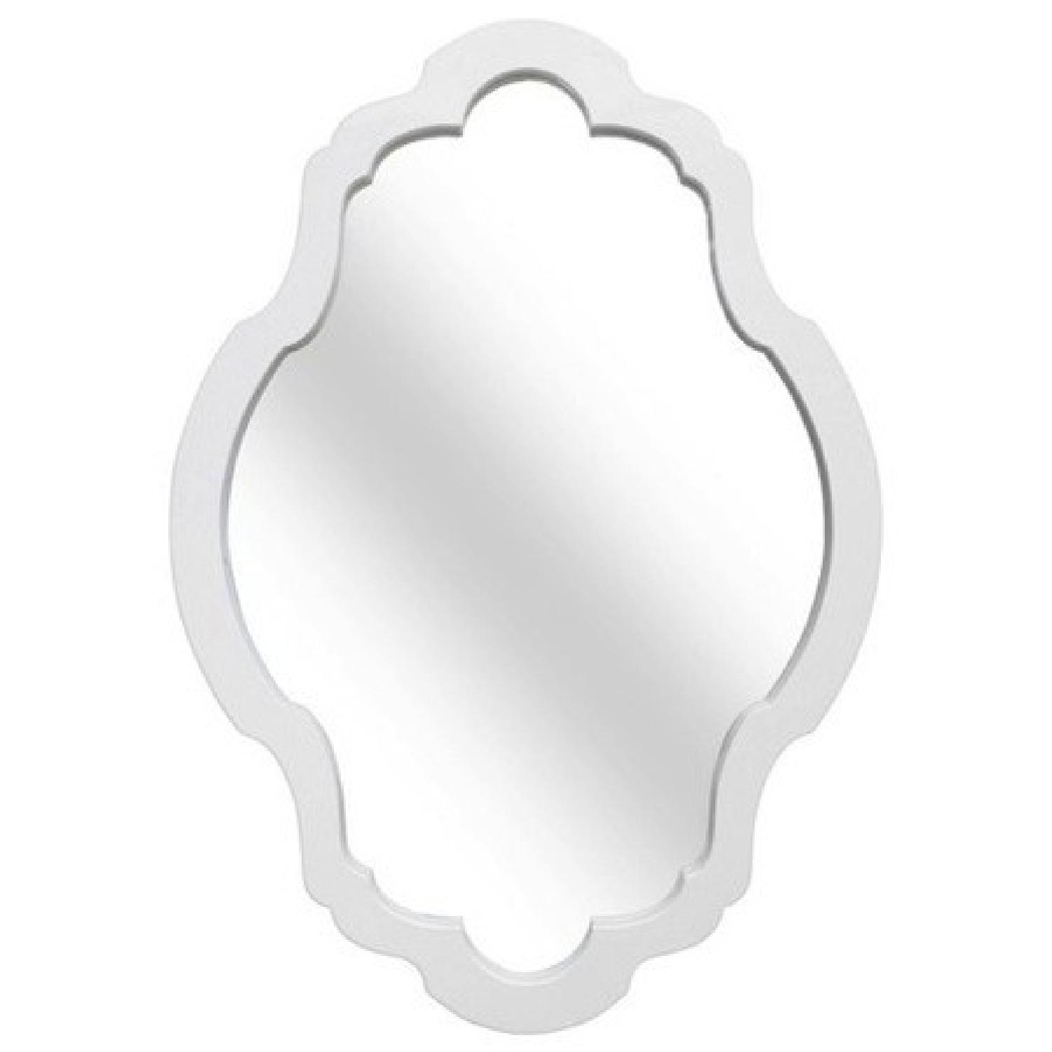 Jonathan Adler White Rococo Mirror - image-0