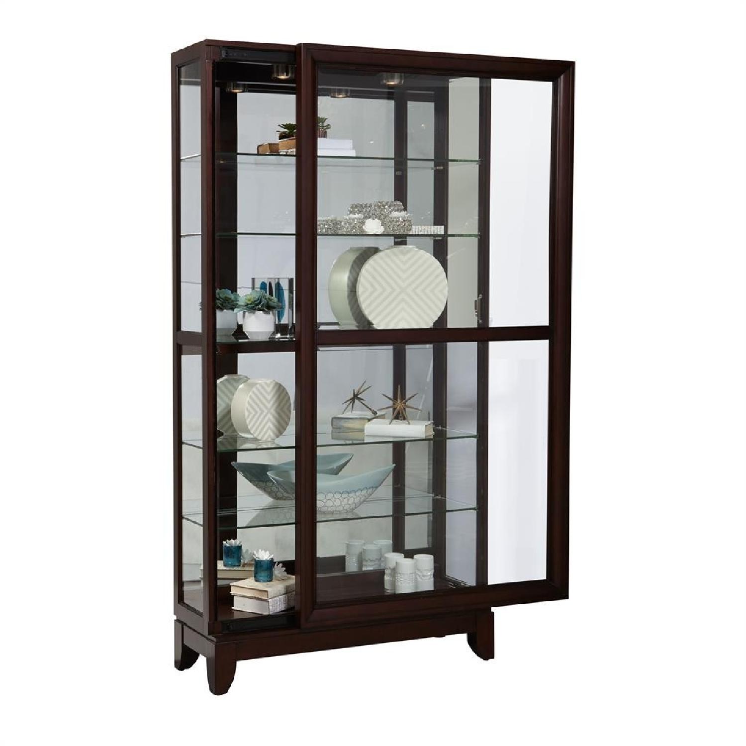Pulaski Cherry Two Way Sliding Door Curio Cabinet - image-2