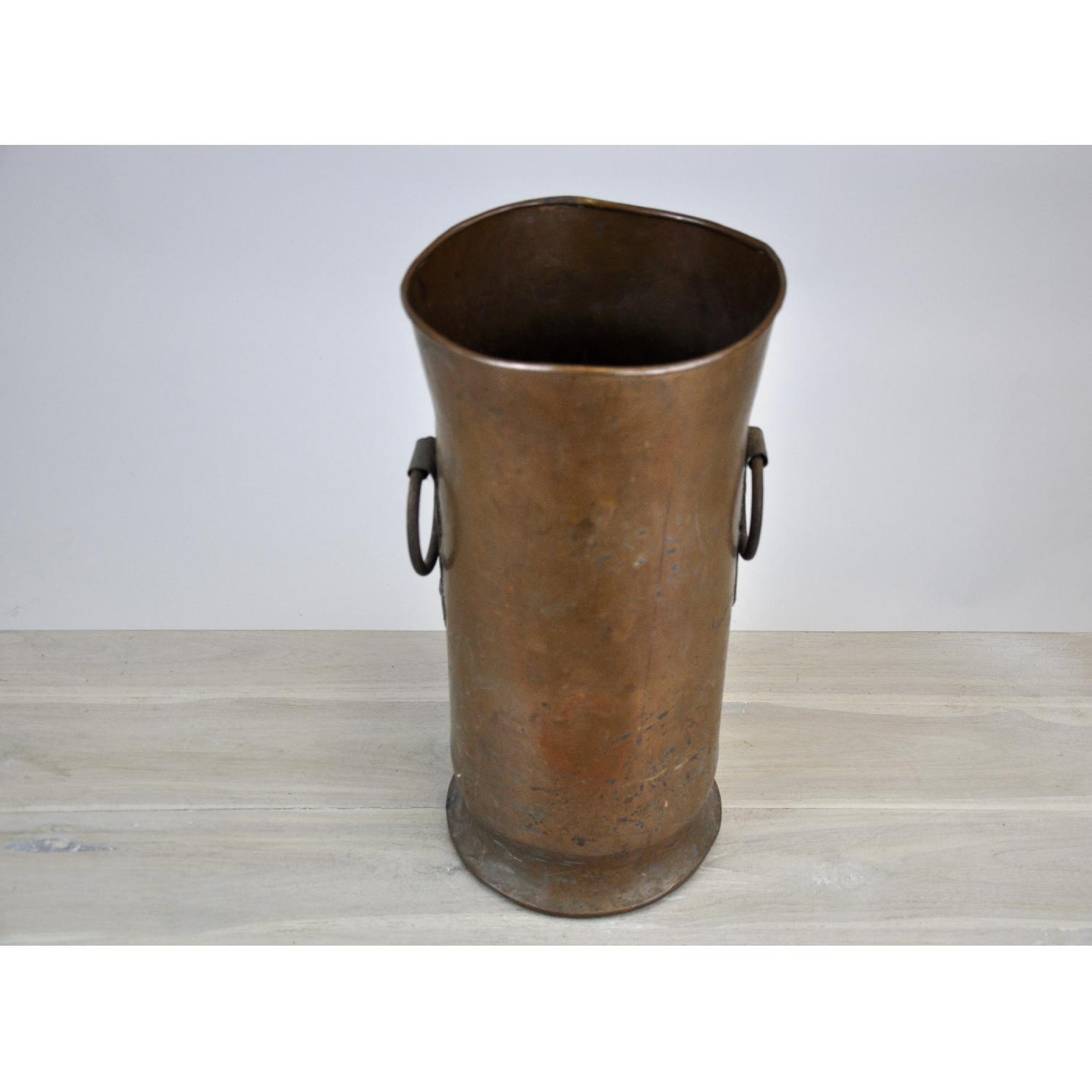 Antique Handmade French Copper Umbrella Holder AptDeco