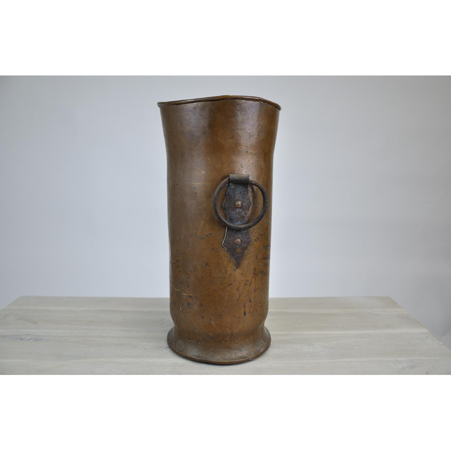 Antique Handmade French Copper Umbrella Holder AptDeco