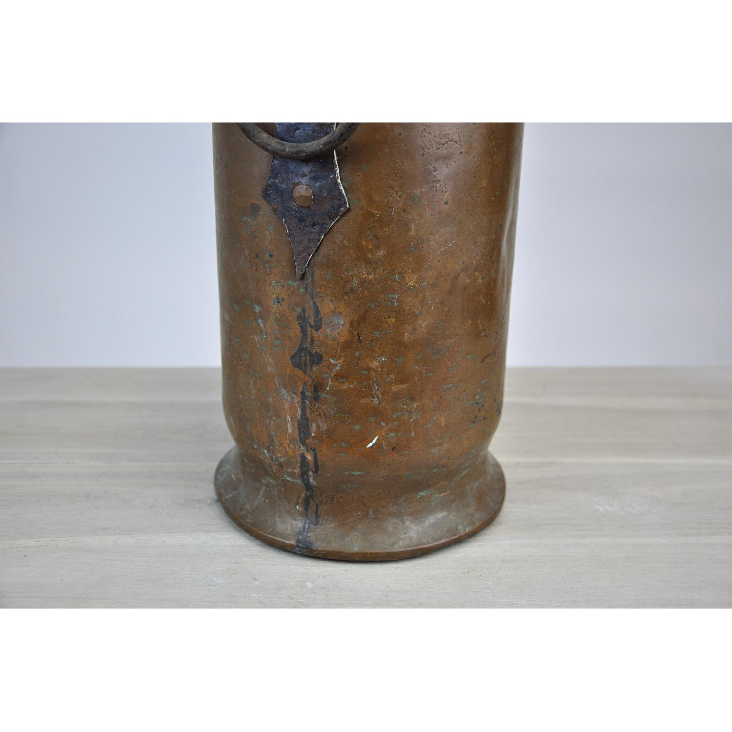 Antique Handmade French Copper Umbrella Holder AptDeco