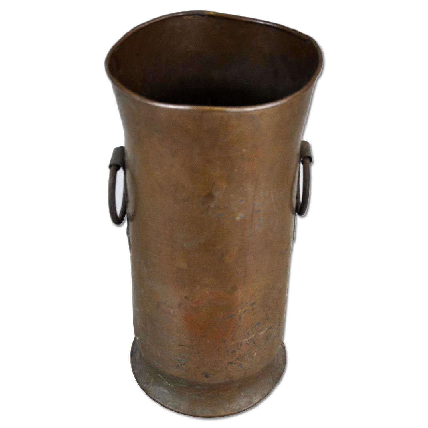 Antique Handmade French Copper Umbrella Holder AptDeco