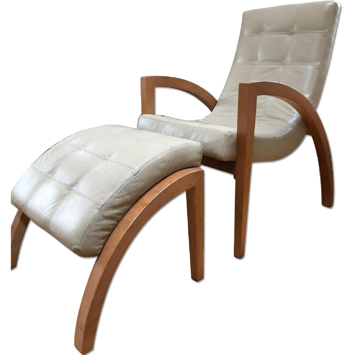 Norwalk Leather Chair & Ottoman AptDeco