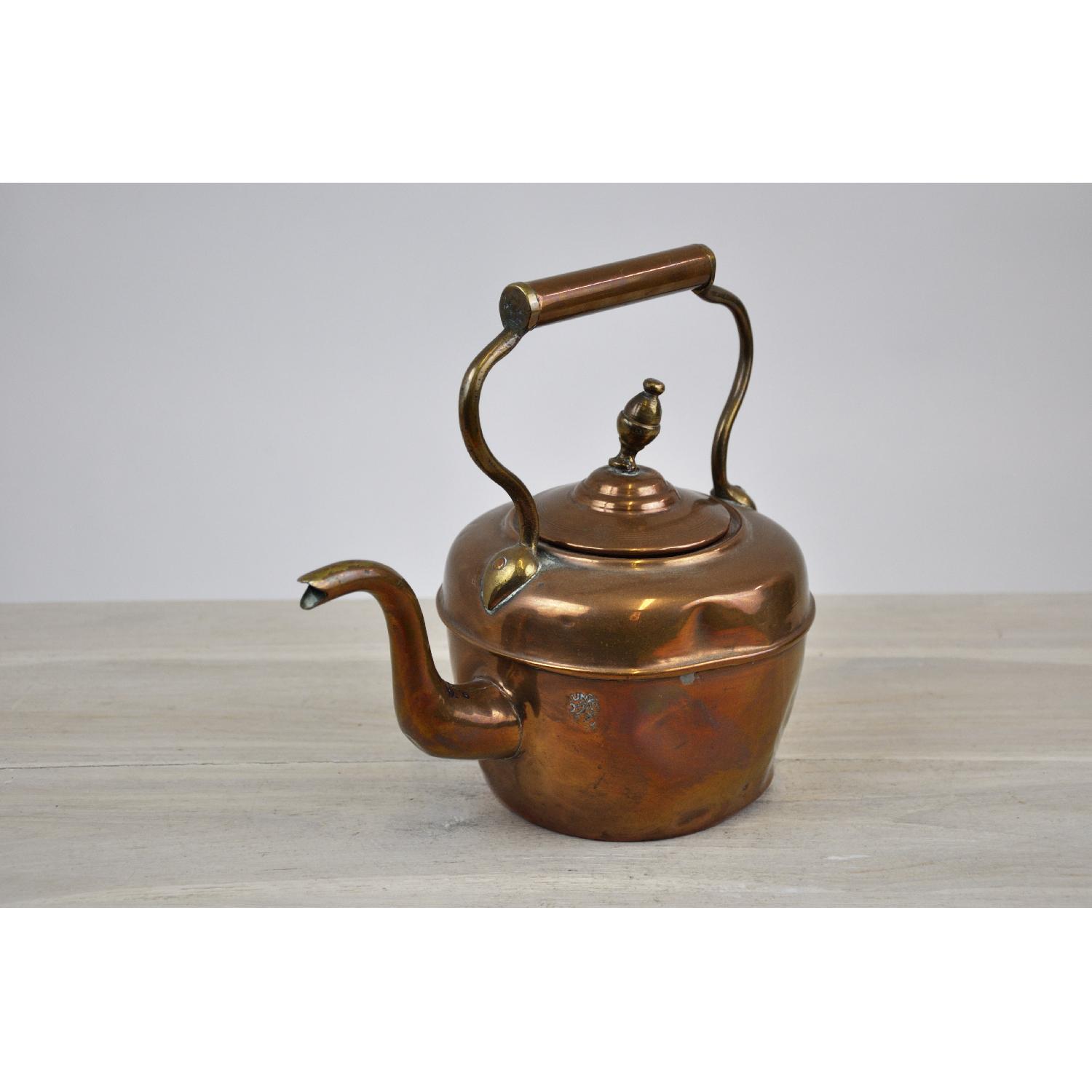 Antique English Victorian Copper Teapot Tea Kettle AptDeco