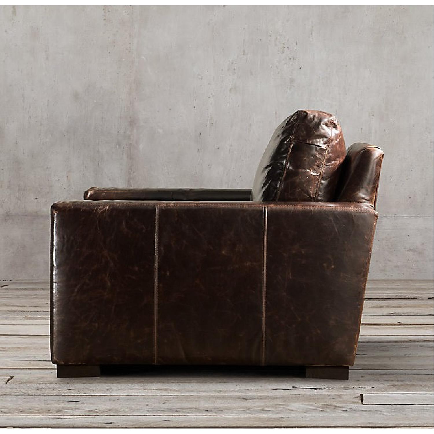 Restoration Hardware Maxwell Leather Sofa - image-1