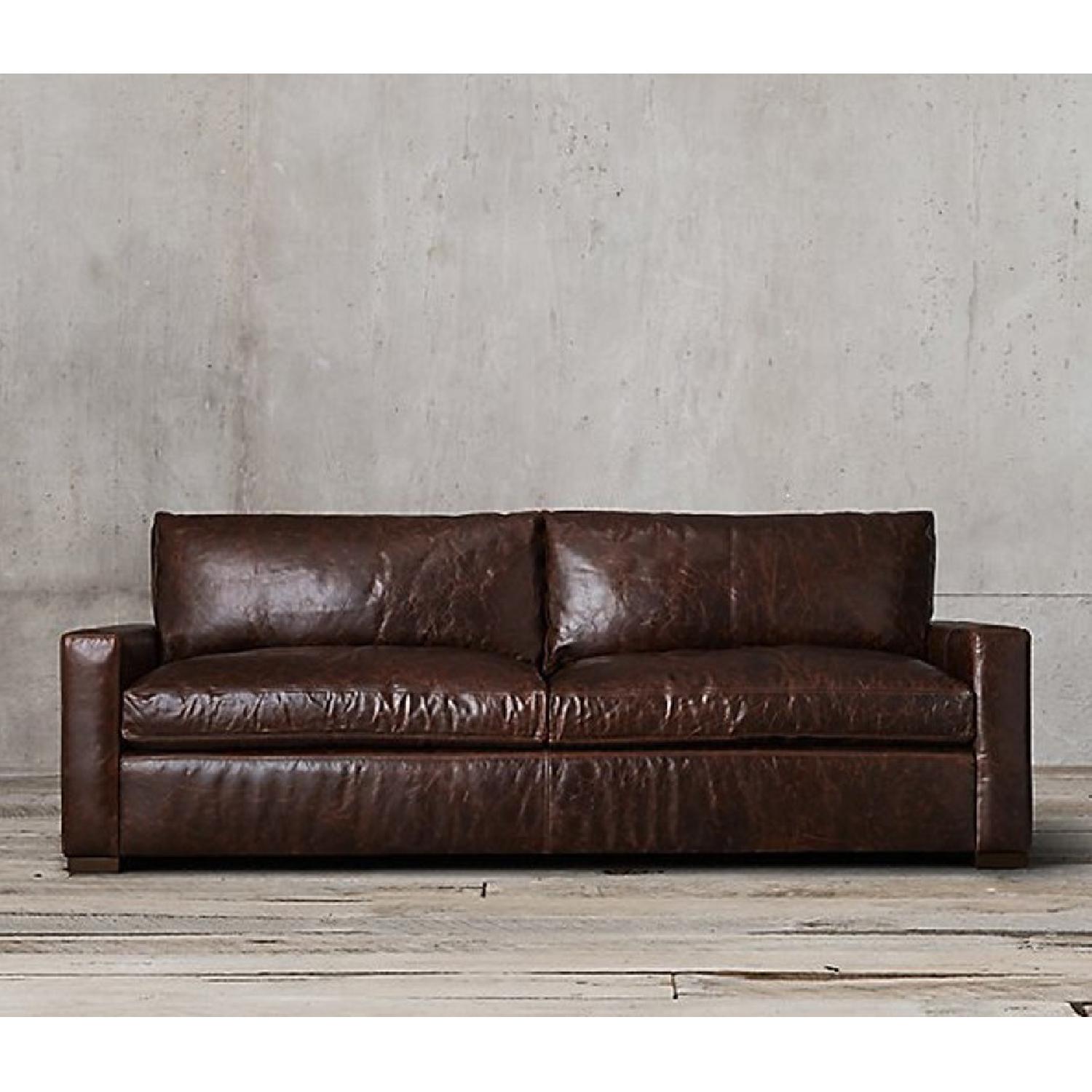 Restoration Hardware Maxwell Leather Sofa - image-3
