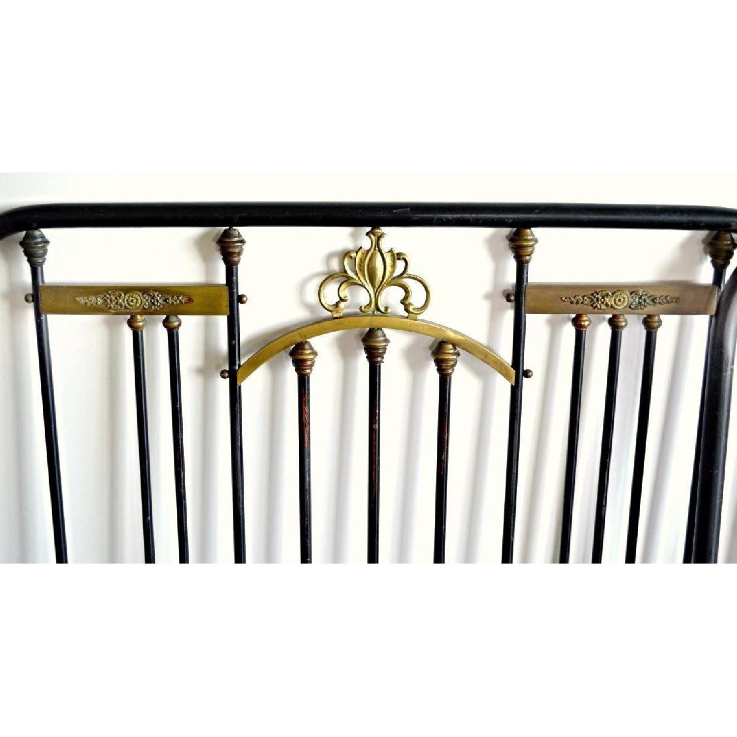 Milo Baughmagn Brass Mounted Iron Twin Bed w/ Headboard - image-2