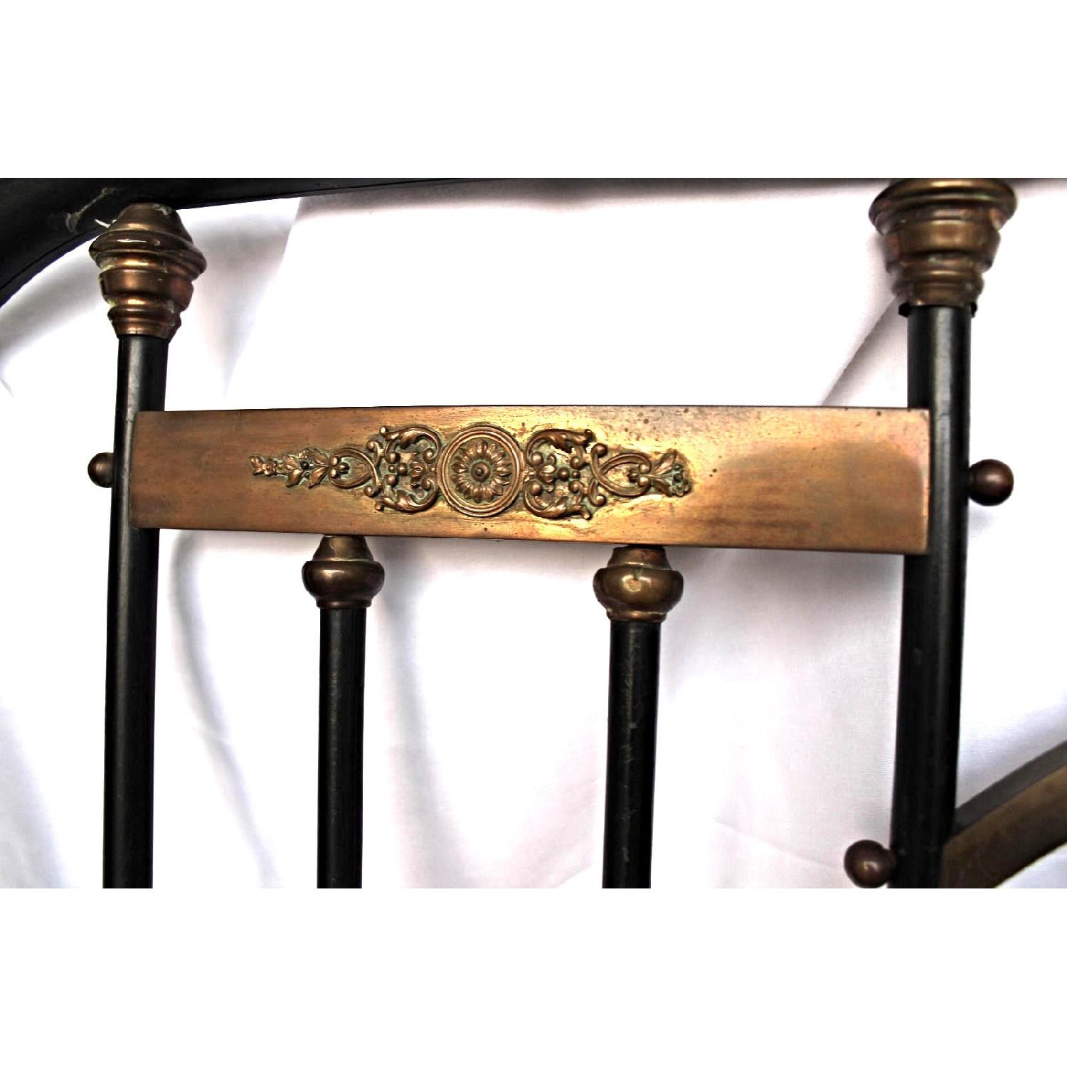 Milo Baughmagn Brass Mounted Iron Twin Bed w/ Headboard - image-3