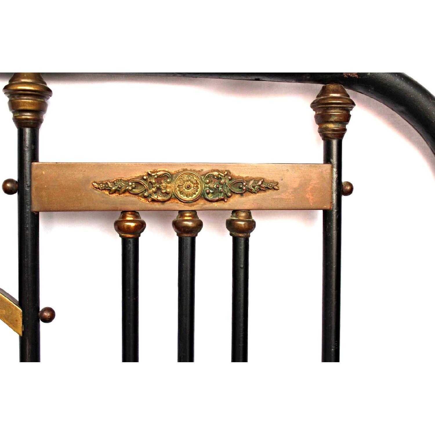 Milo Baughmagn Brass Mounted Iron Twin Bed w/ Headboard - image-5