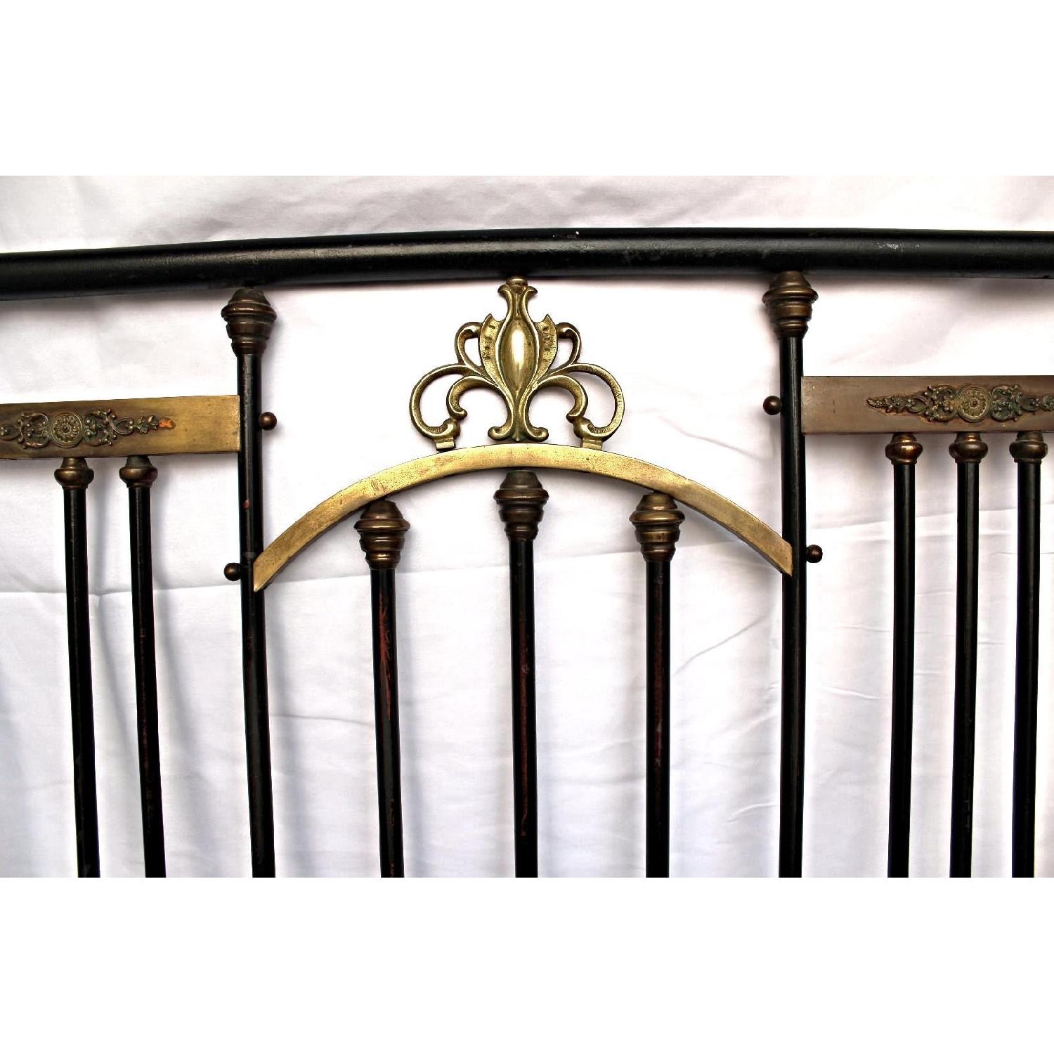 Milo Baughmagn Brass Mounted Iron Twin Bed w/ Headboard - image-6
