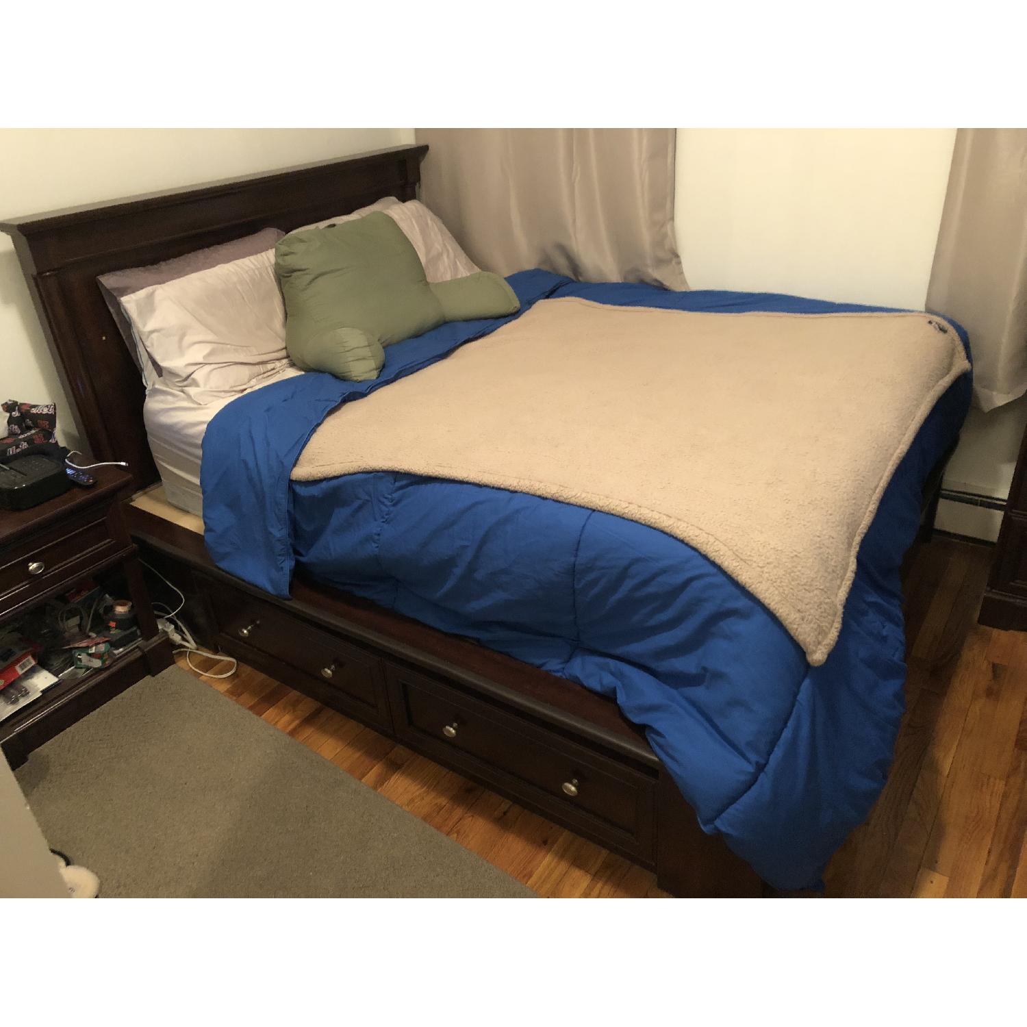 Sauder Palladia Queen Size Platform Bed w/ Headboard - image-1