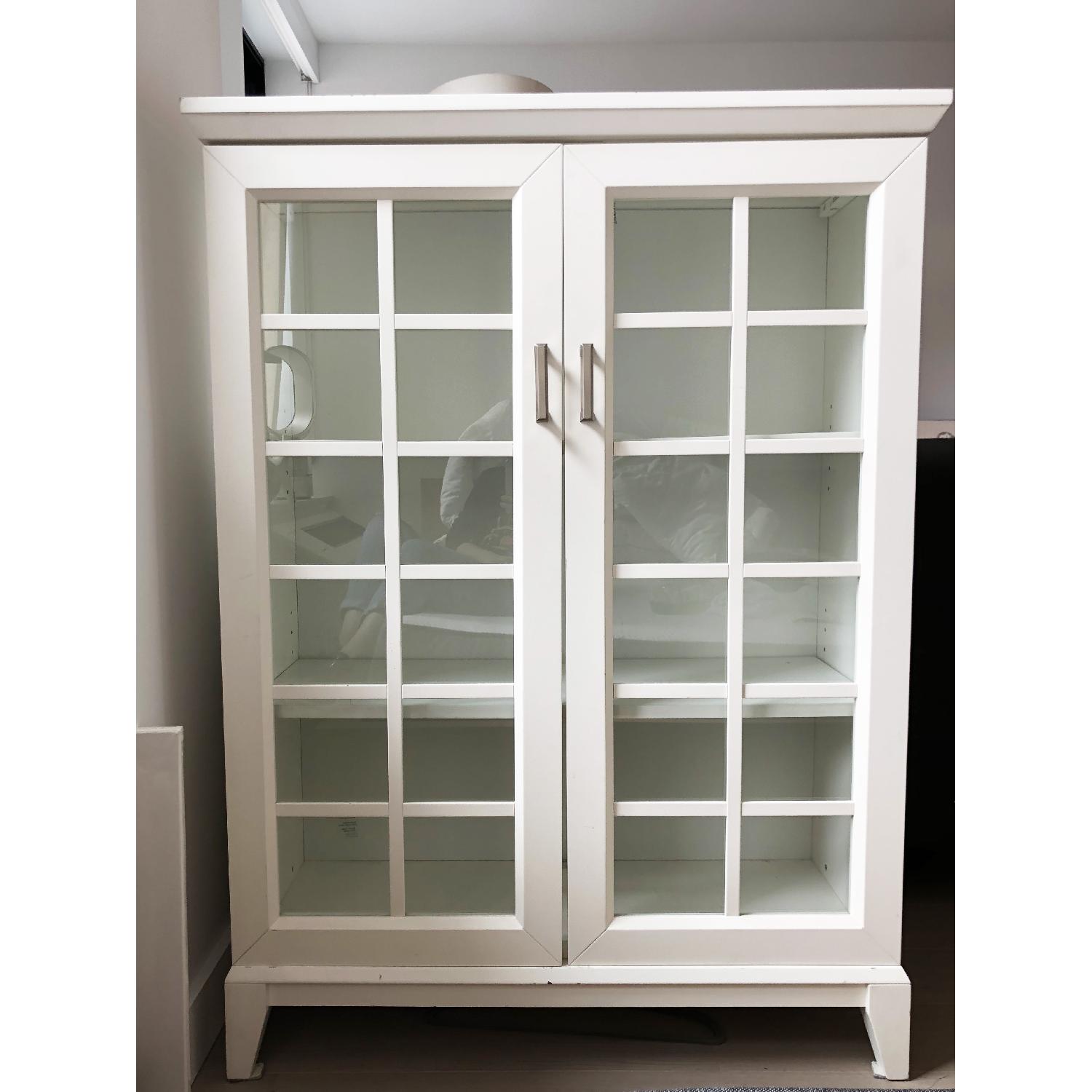 Crate & Barrel Paterson White 3 Shelf Adjustable Bookcase AptDeco