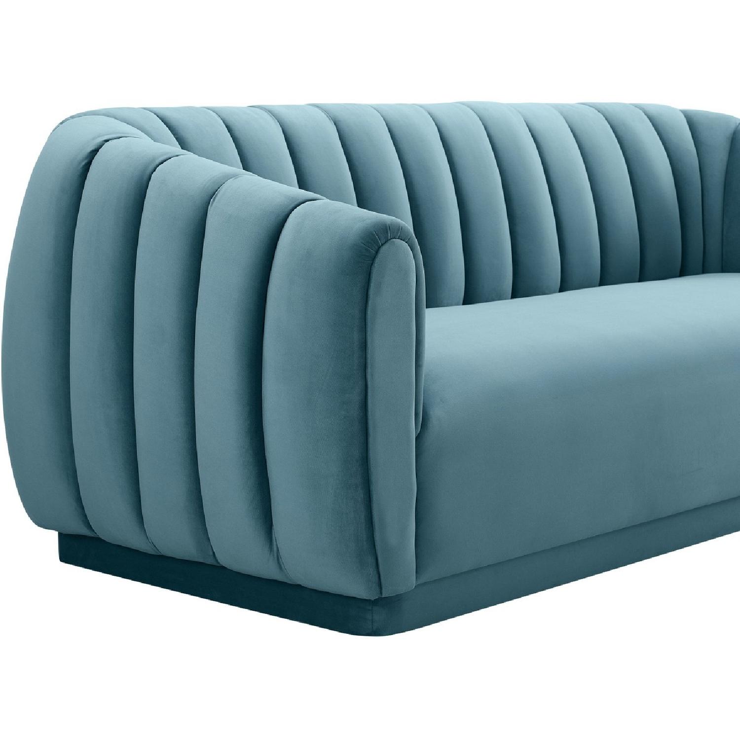 TOV Furniture Arno Sea Blue Velvet Sofa - image-2